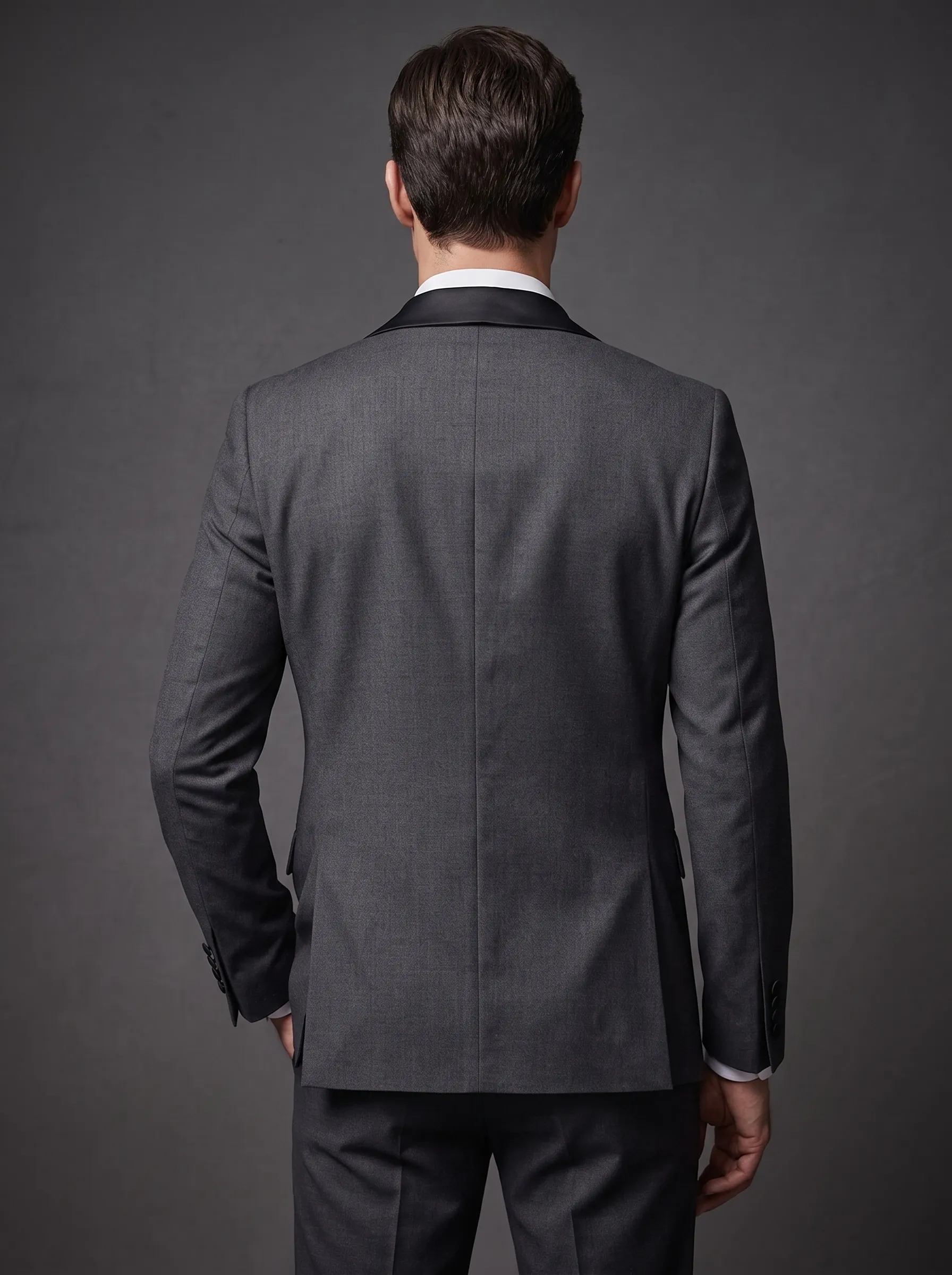Men's Black & Grey 3-Piece Peak Lapel Suit | One-Button Formal Tuxedo