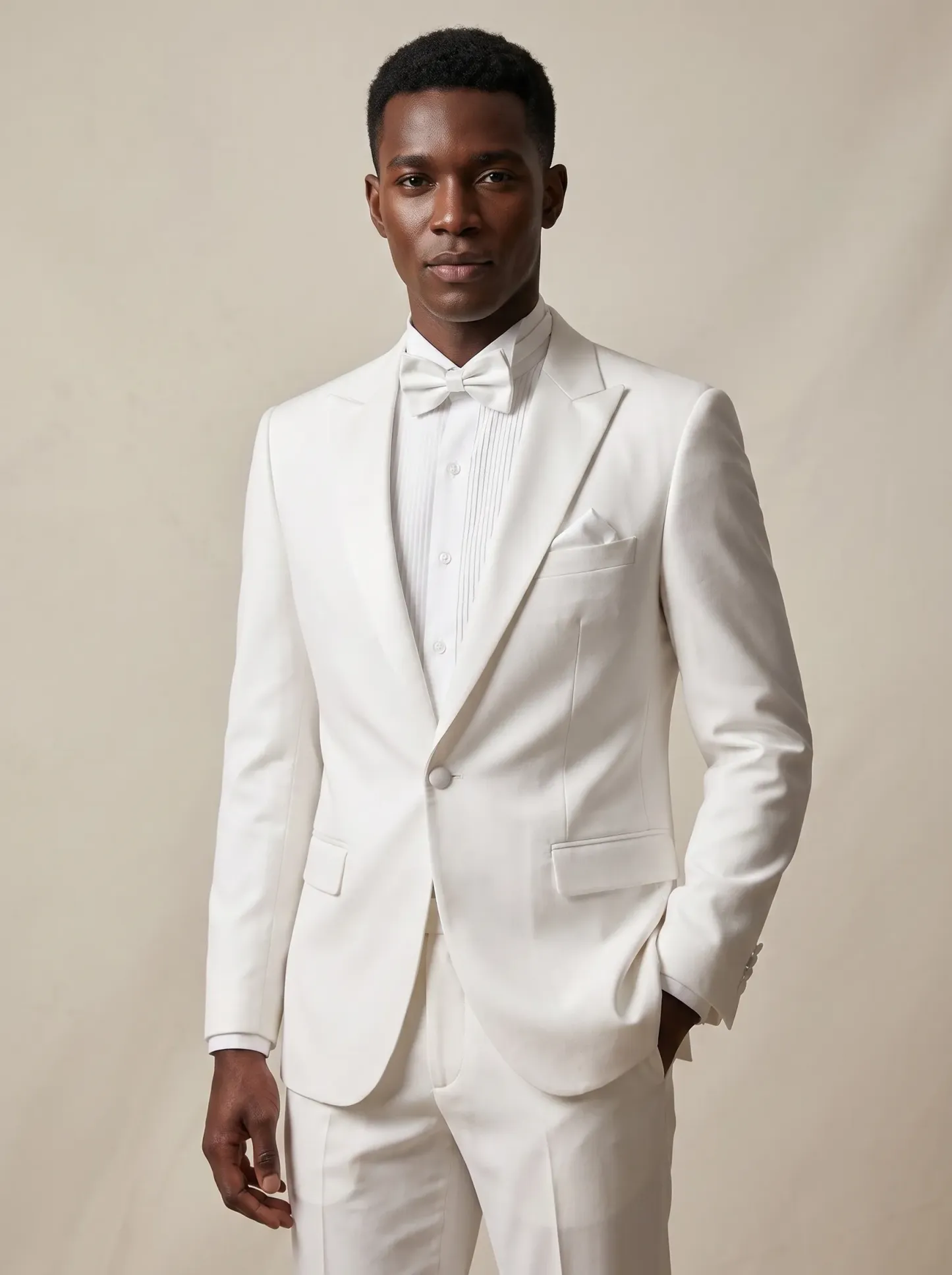2-Piece Black One-Button Peak Lapel Men's Suit | Slim Fit Prom Tuxedo