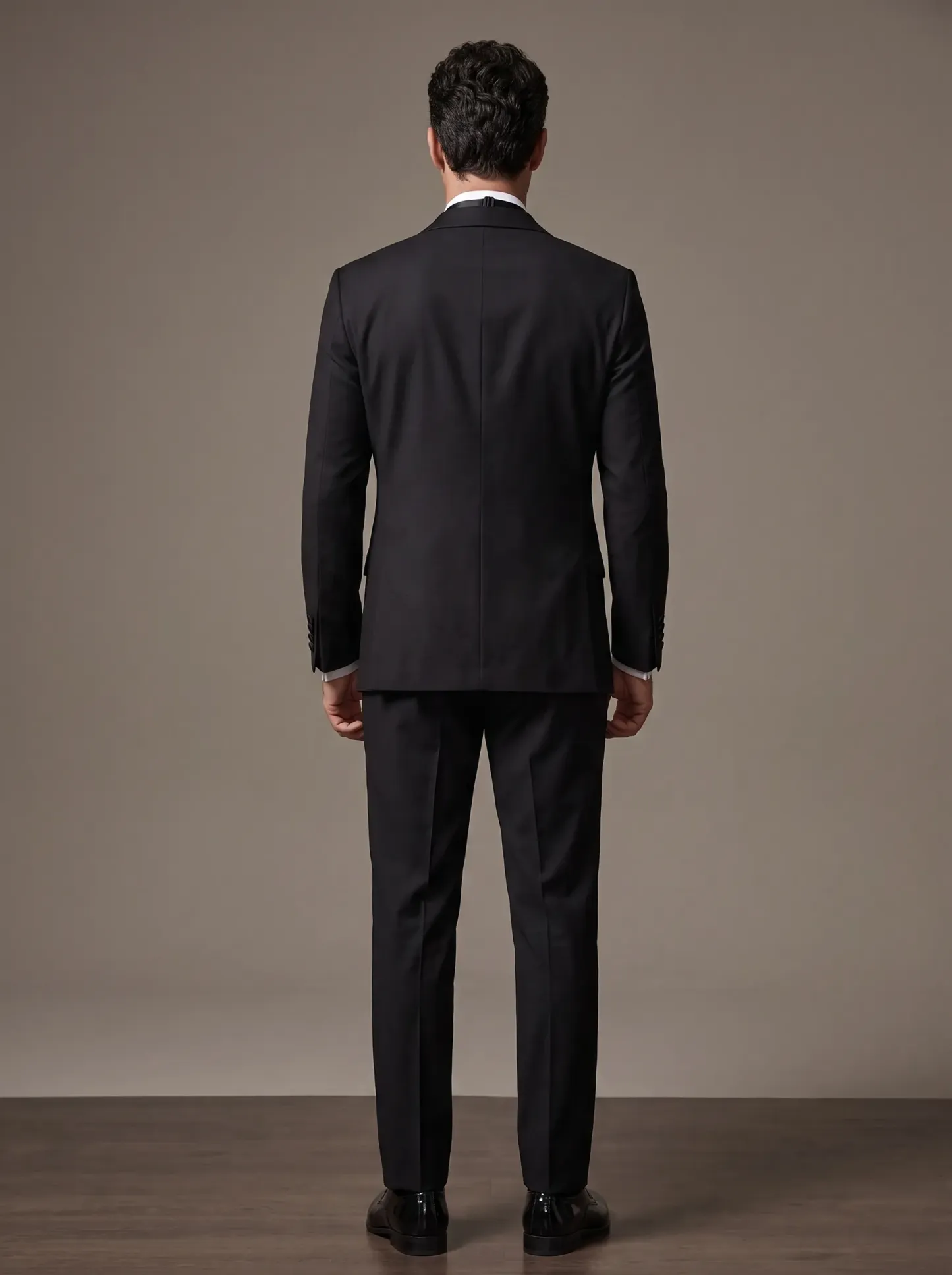 2-Piece Black One-Button Peak Lapel Men's Suit | Slim Fit Prom Tuxedo
