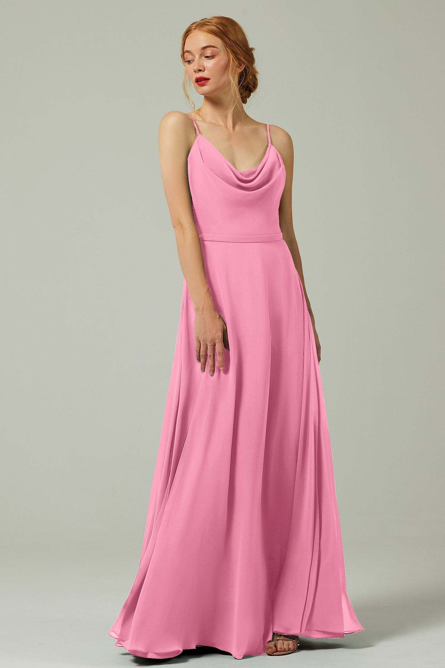 A-Line Floor Length Chiffon Bridesmaid Dress CB0322