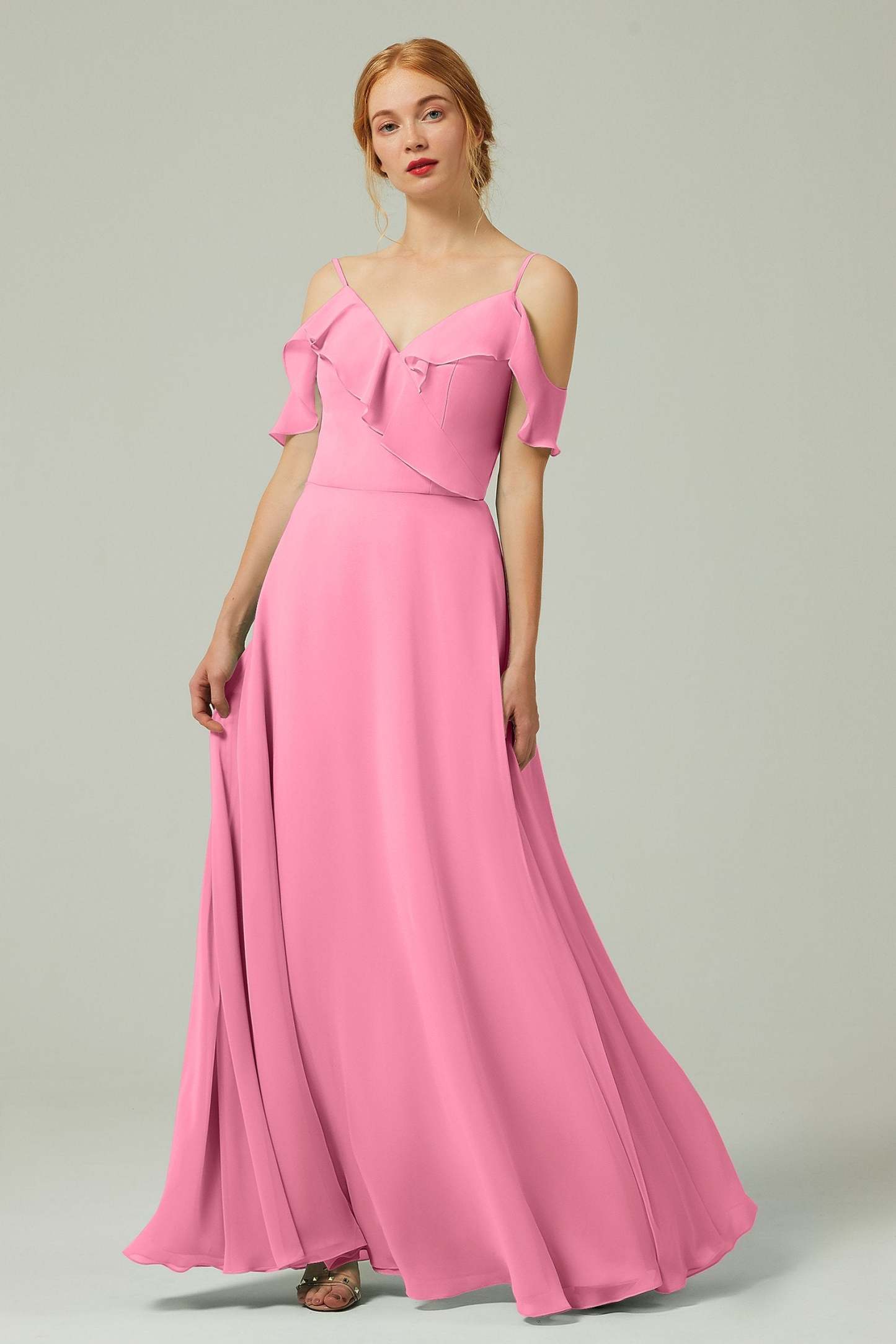 A-Line Floor Length Chiffon Bridesmaid Dress CB0326