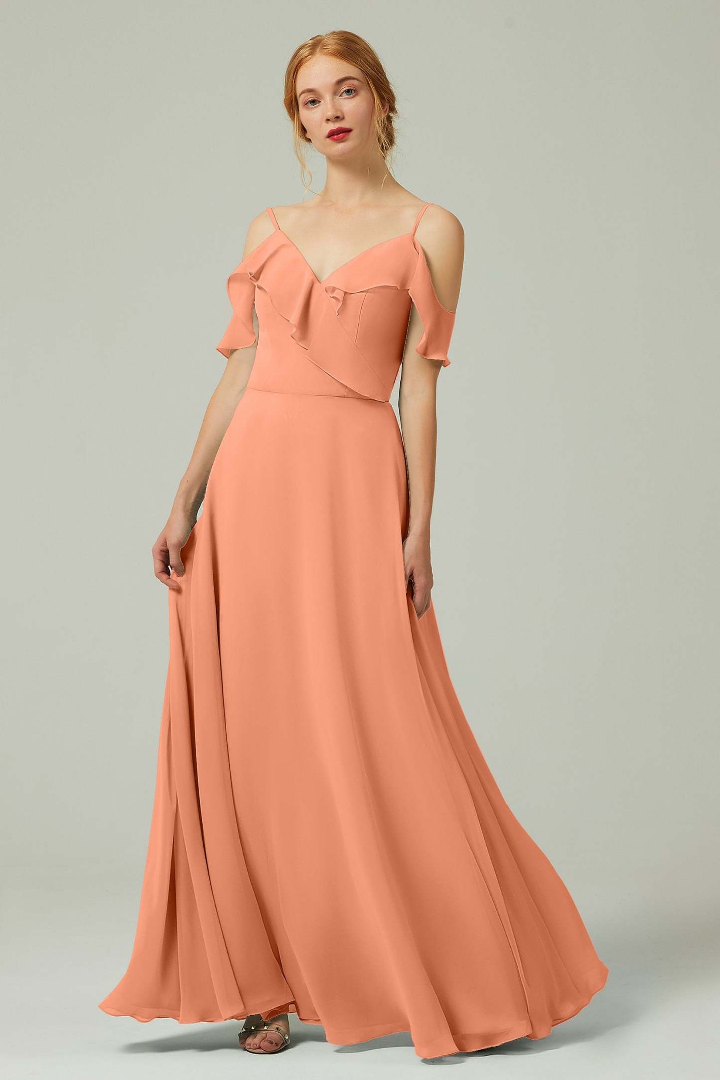 A-Line Floor Length Chiffon Bridesmaid Dress CB0326
