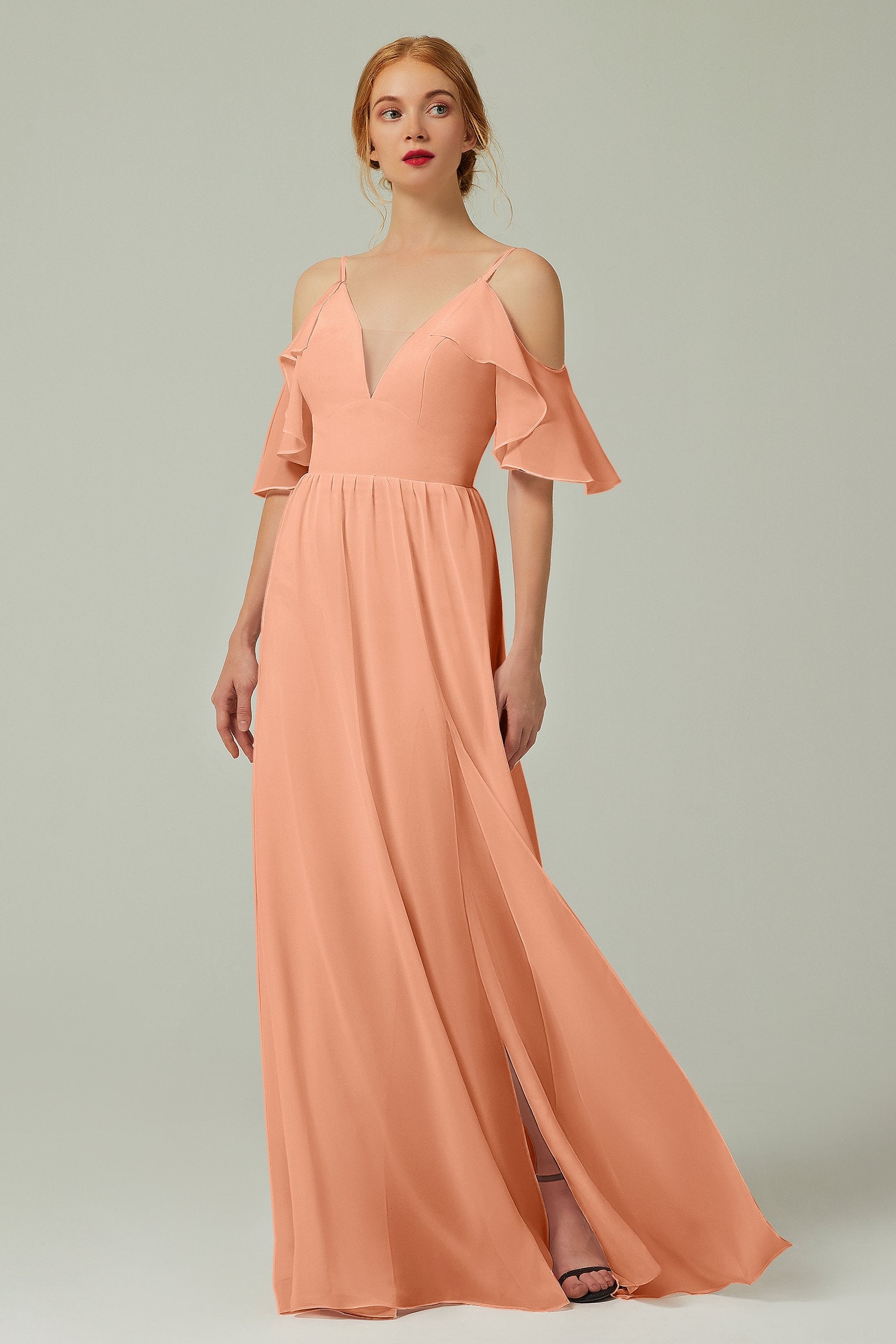 A-Line Floor Length Chiffon Bridesmaid Dress CB0236