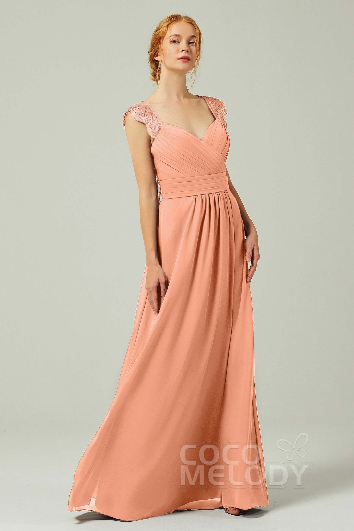 A-Line Floor Length Chiffon Bridesmaid Dress Formal Dresses CB0298