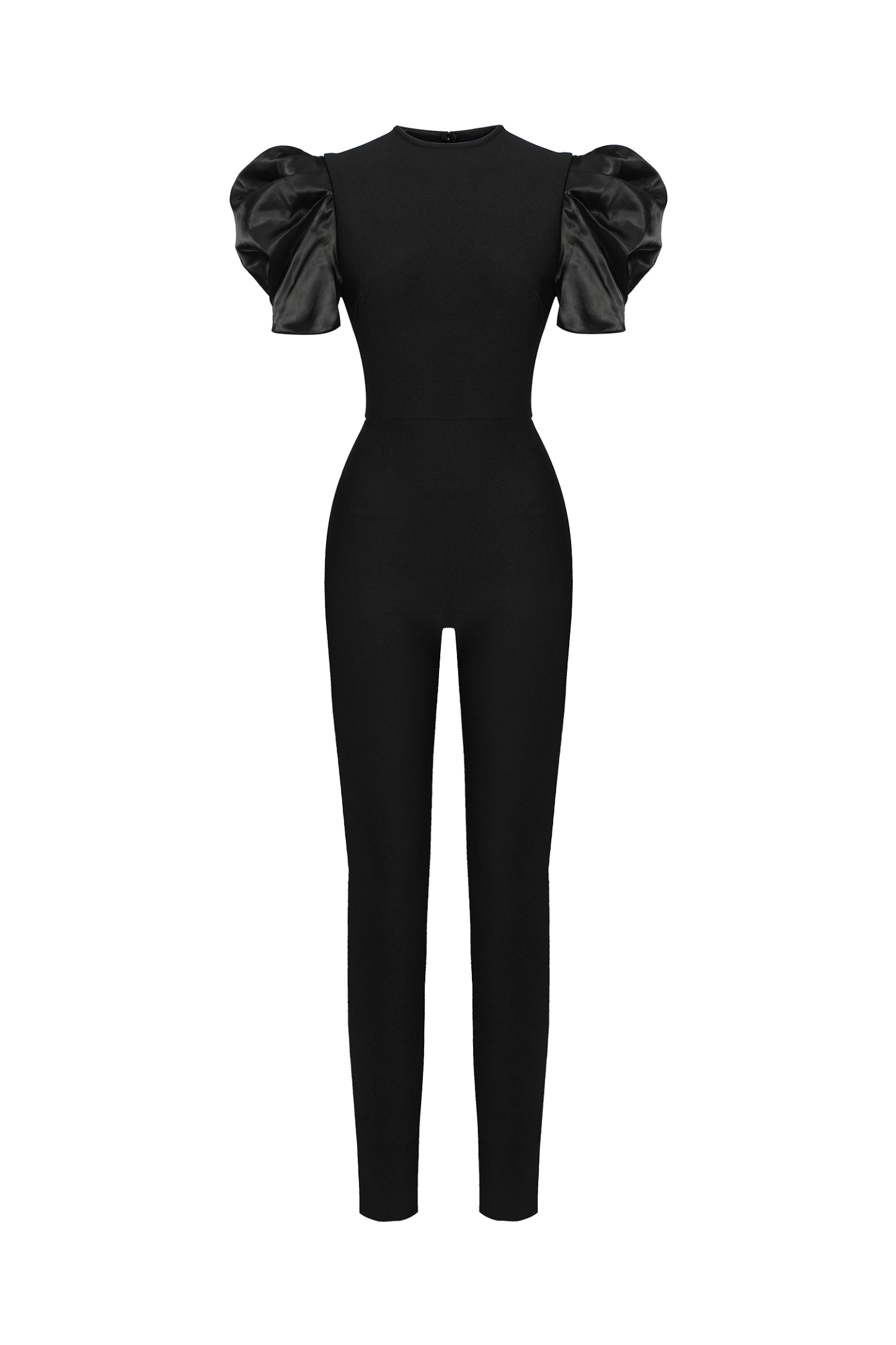 Myka Bubble Sleeves Round Neck Bandage Maxi Jumpsuit