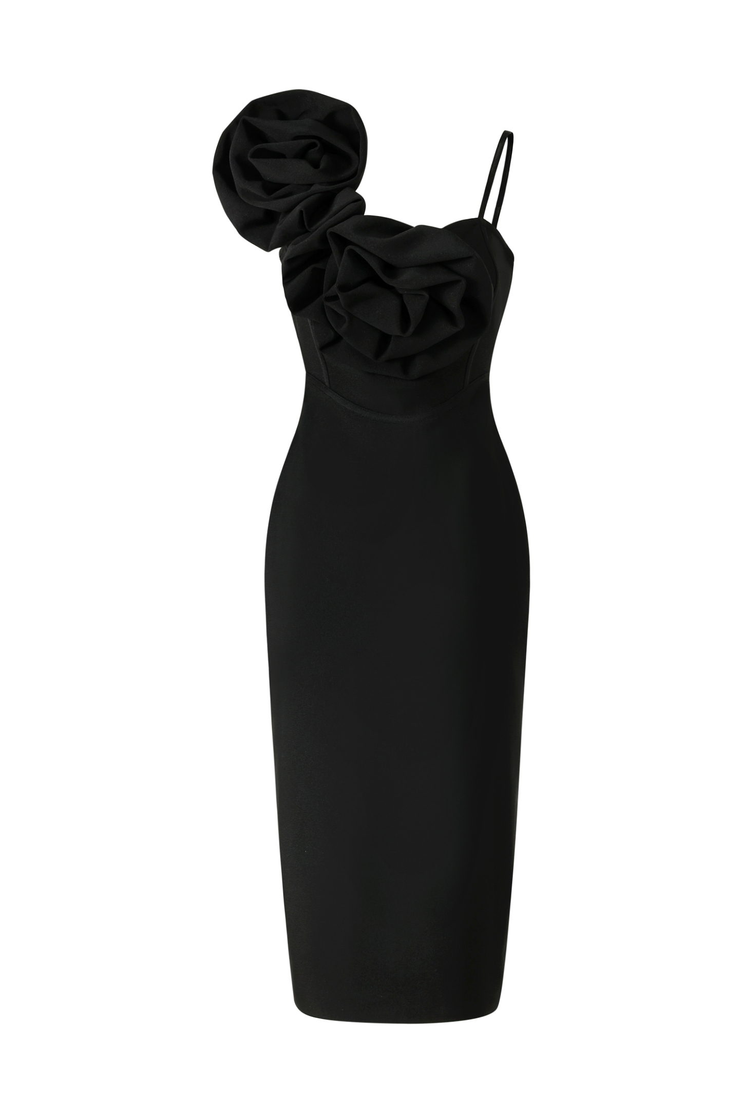 Lzada Halter Flowers Bandage Midi Dress