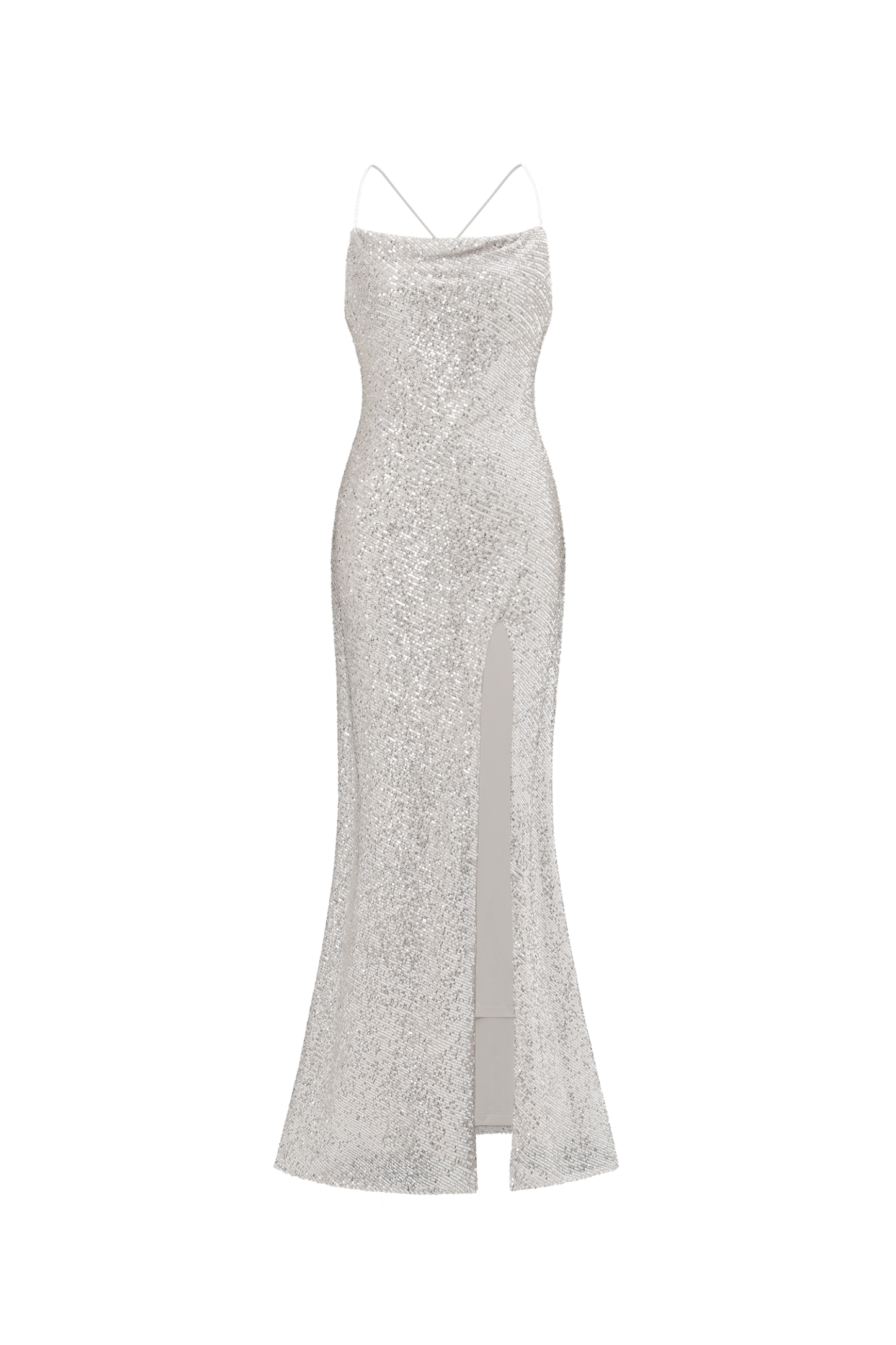 Fagra Glamorous Contour Sleeveless High Slit Sequin Maxi Dress