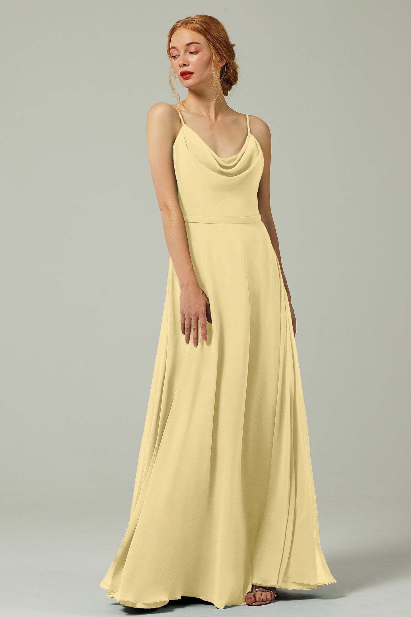 A-Line Floor Length Chiffon Bridesmaid Dress CB0322