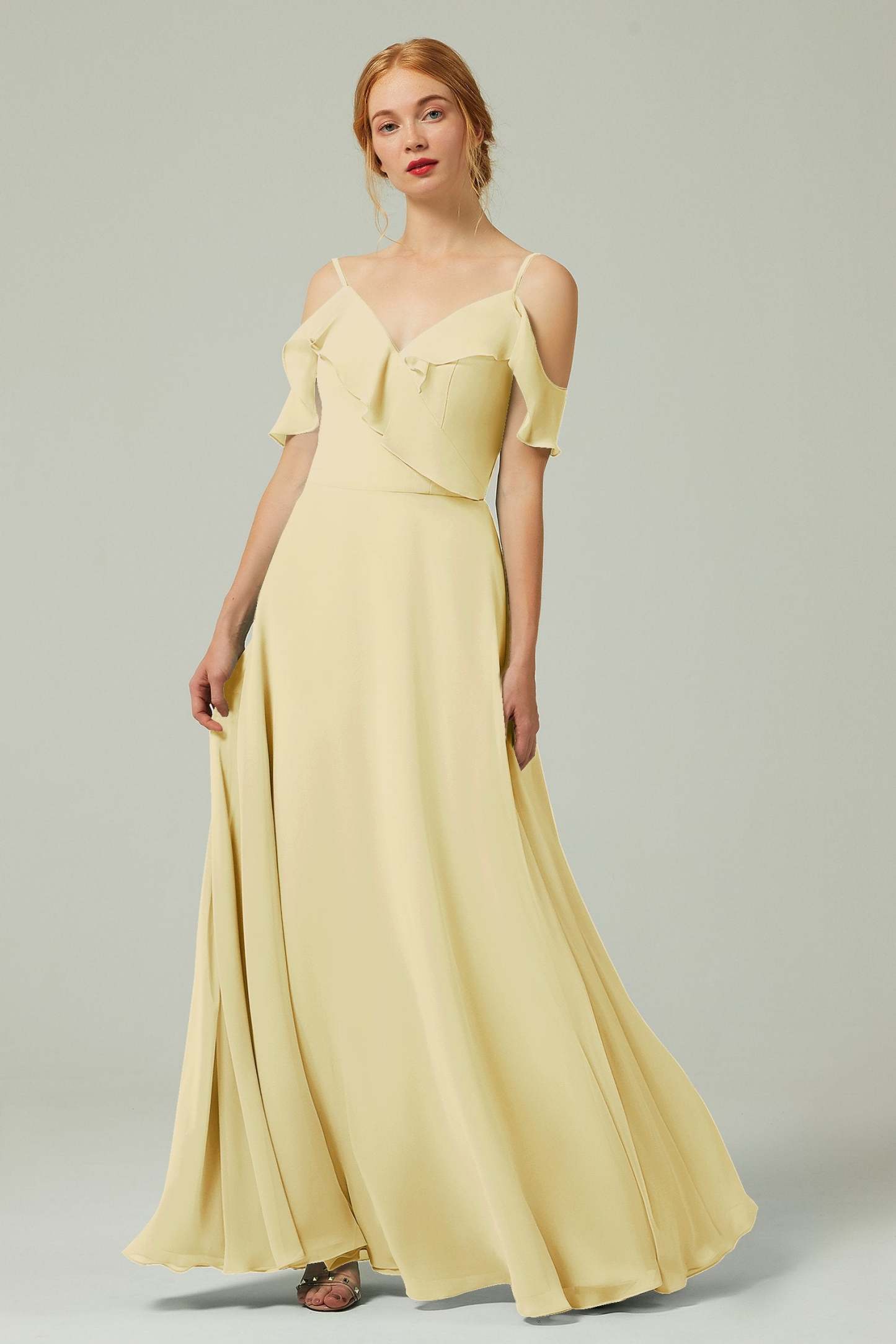 A-Line Floor Length Chiffon Bridesmaid Dress CB0326