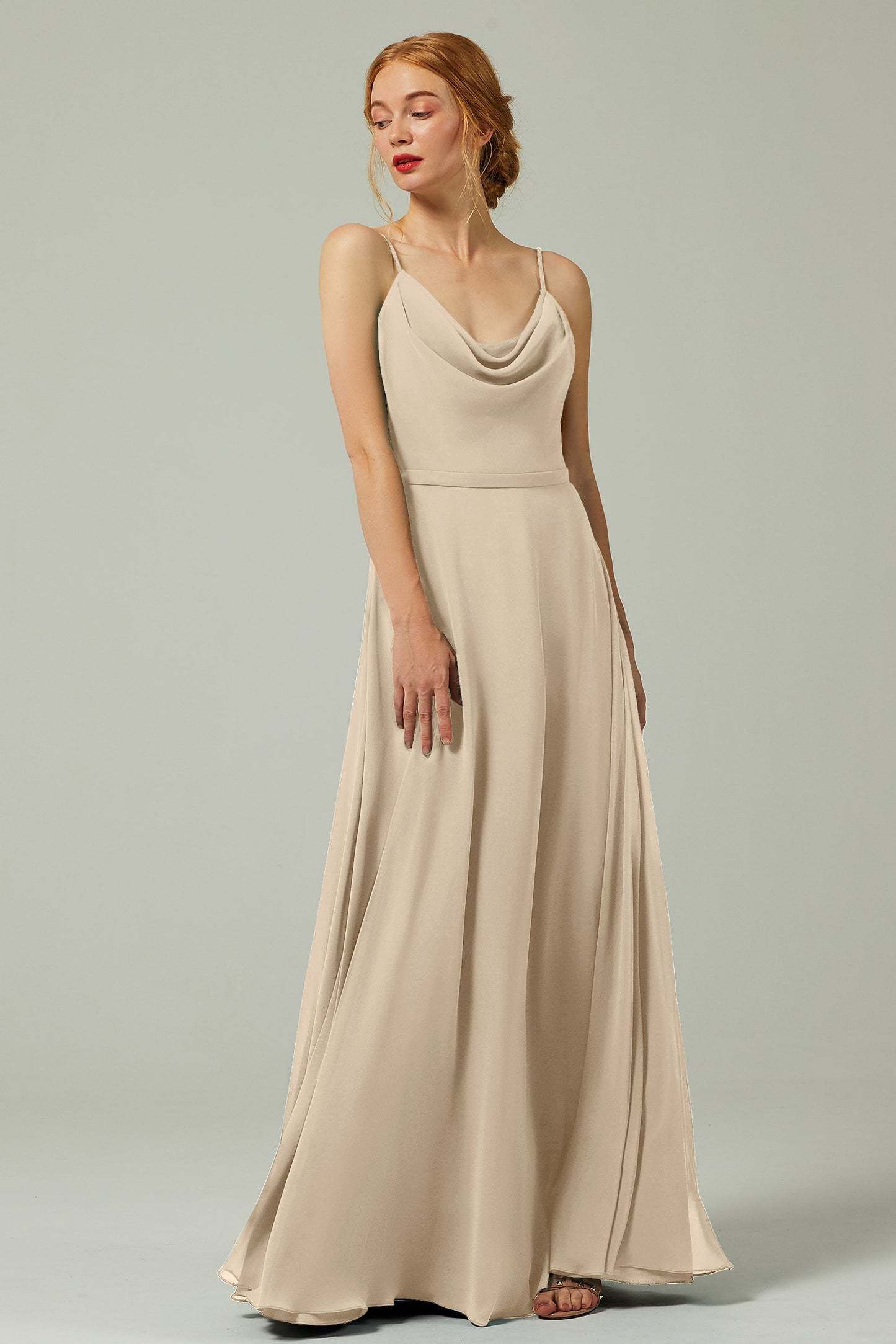 A-Line Floor Length Chiffon Bridesmaid Dress CB0322