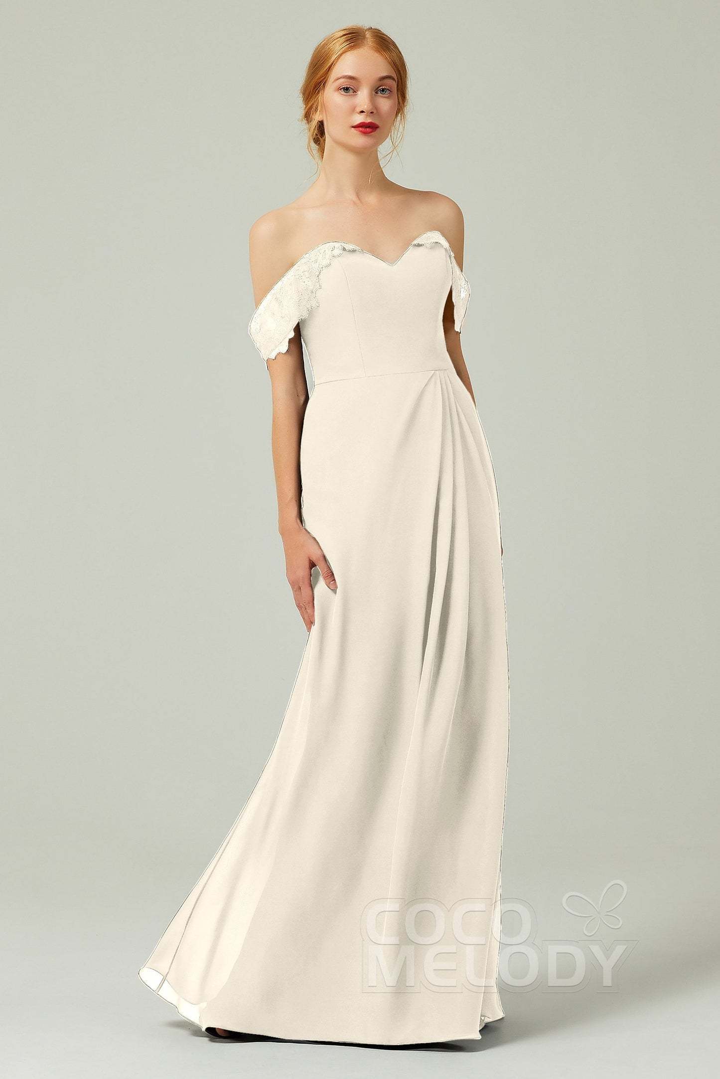 Sheath-Column Floor Length Chiffon Bridesmaid Dress Formal Dresses CB0338