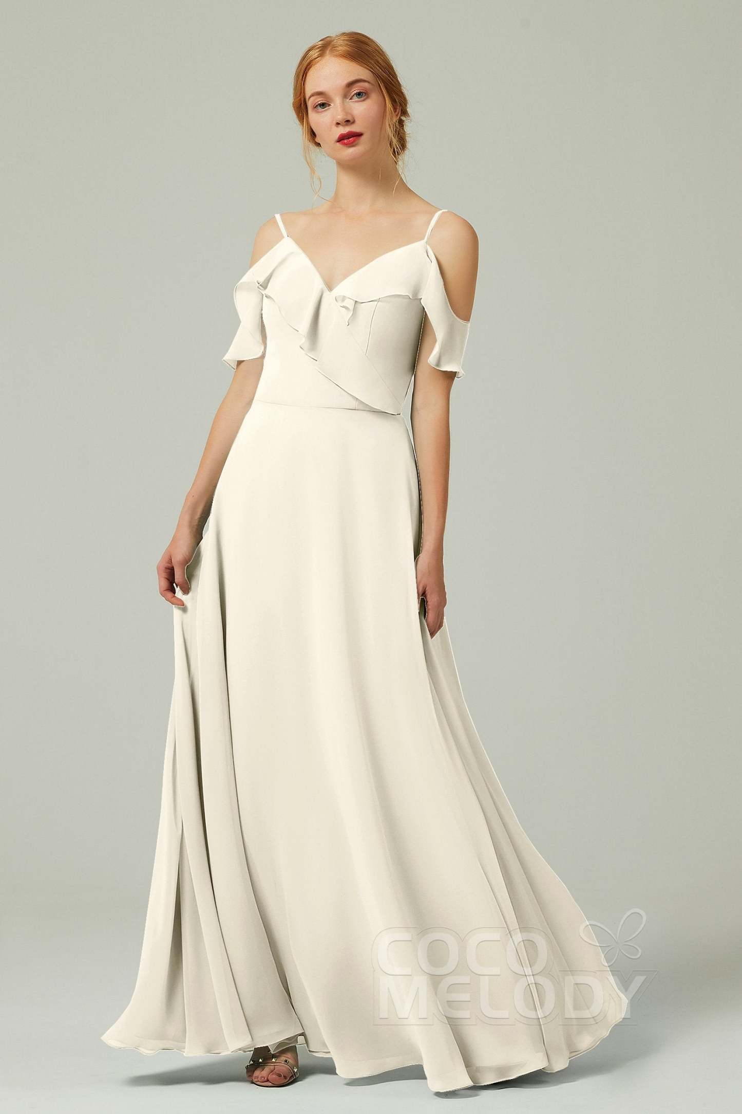 A-Line Floor Length Chiffon Bridesmaid Dress CB0326