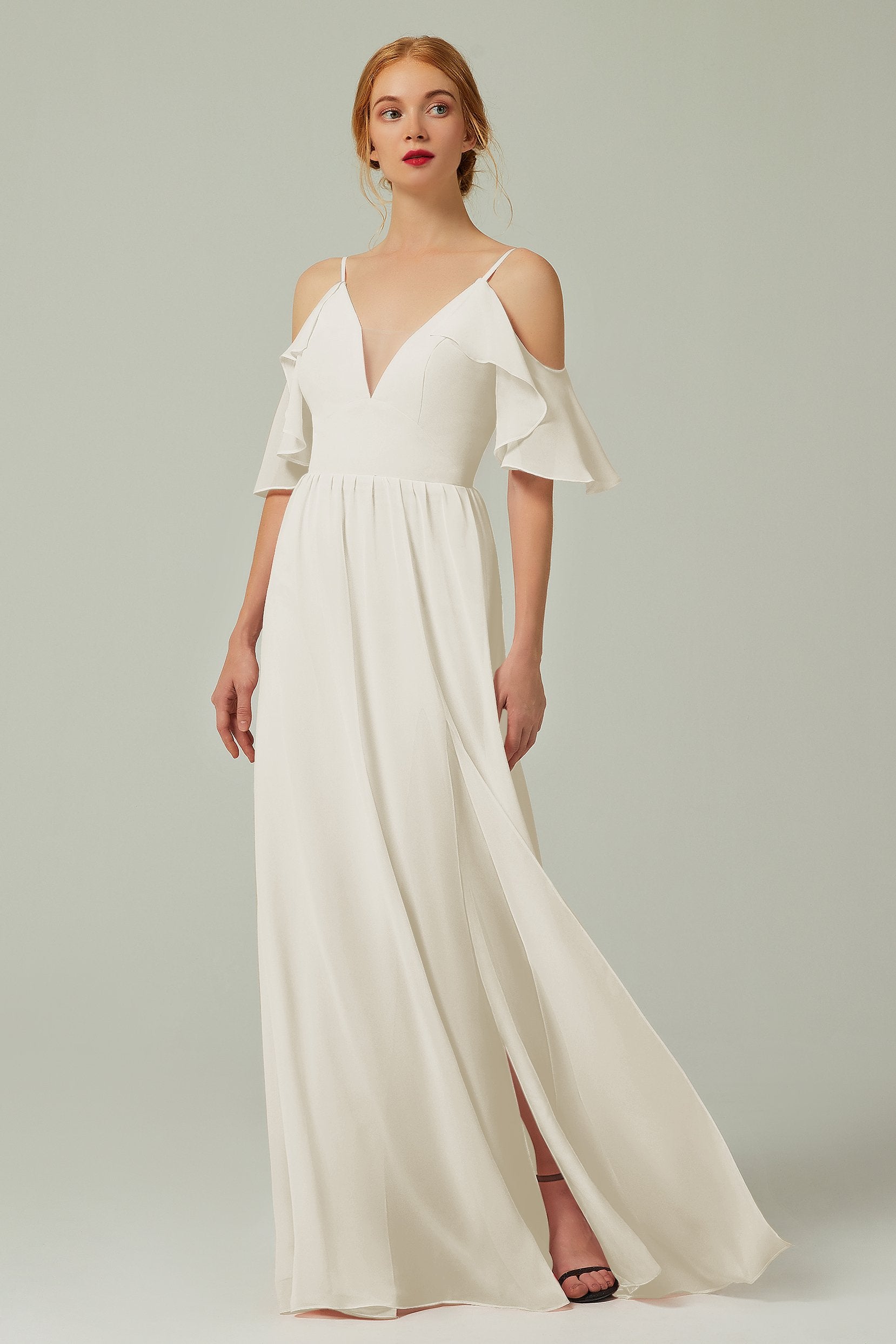 A-Line Floor Length Chiffon Bridesmaid Dress CB0236