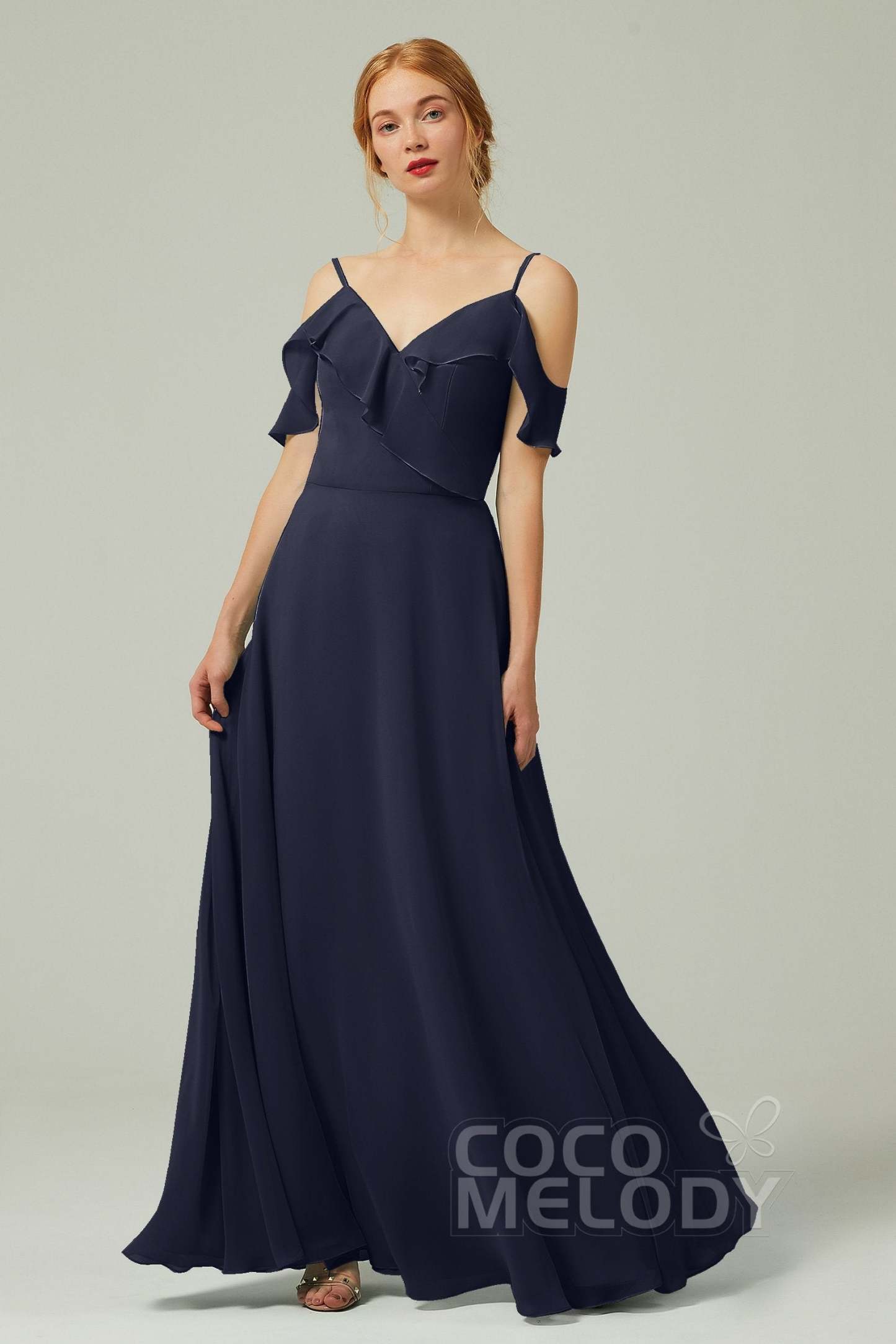 A-Line Floor Length Chiffon Bridesmaid Dress CB0326