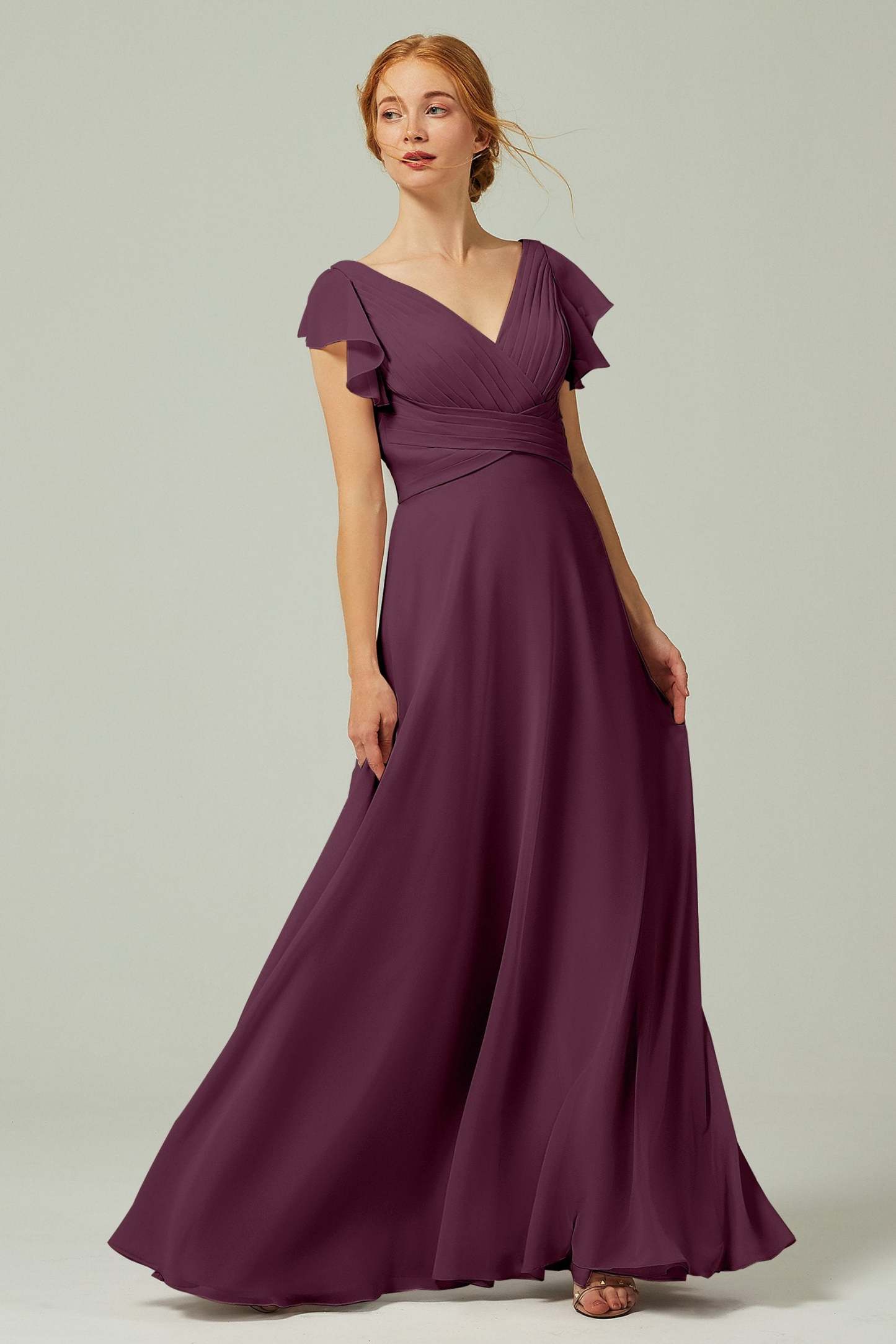 A-Line Floor Length Chiffon Bridesmaid Dress CB0302