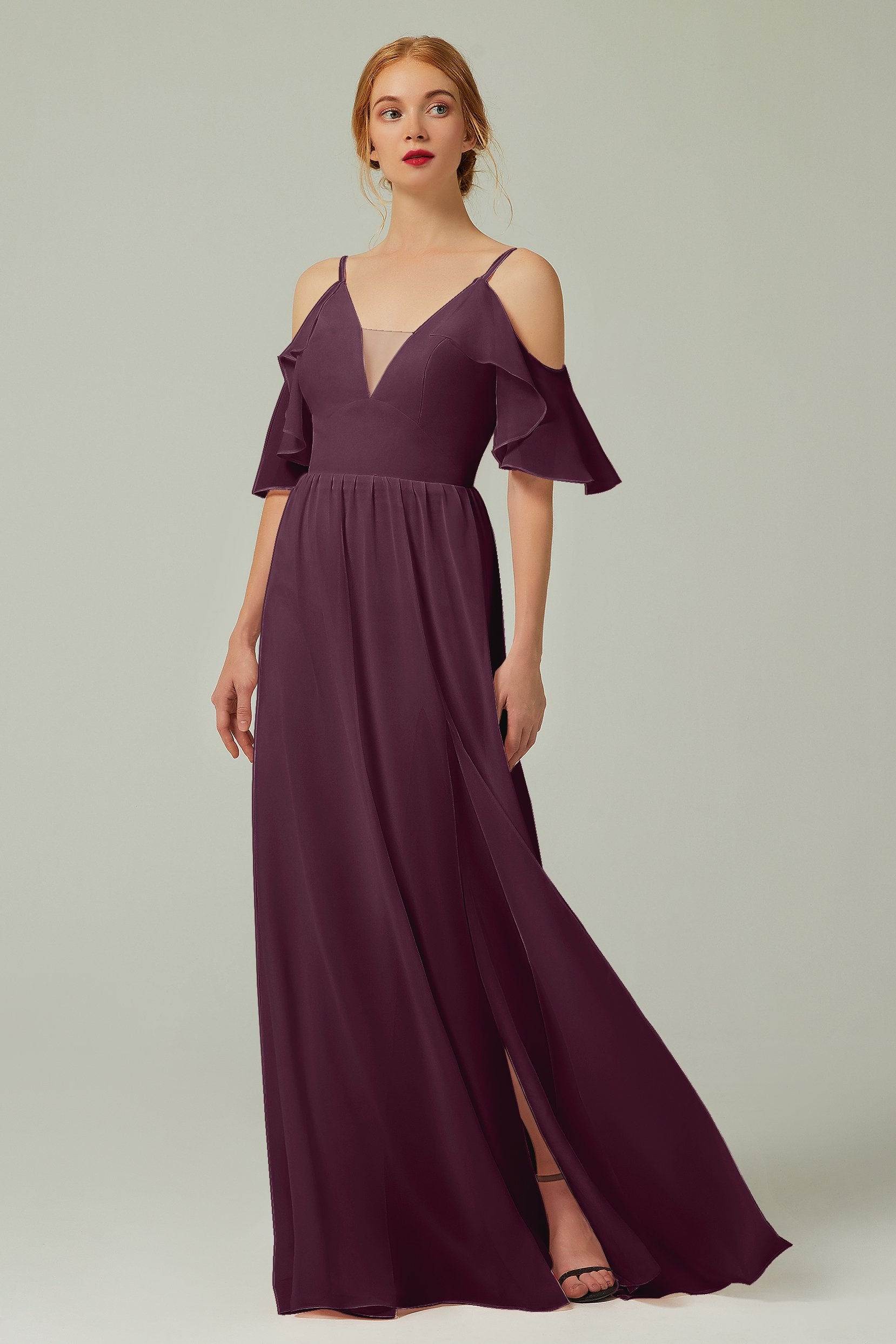 A-Line Floor Length Chiffon Bridesmaid Dress CB0236