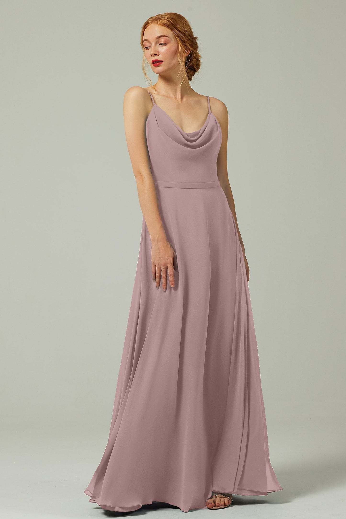 A-Line Floor Length Chiffon Bridesmaid Dress CB0322
