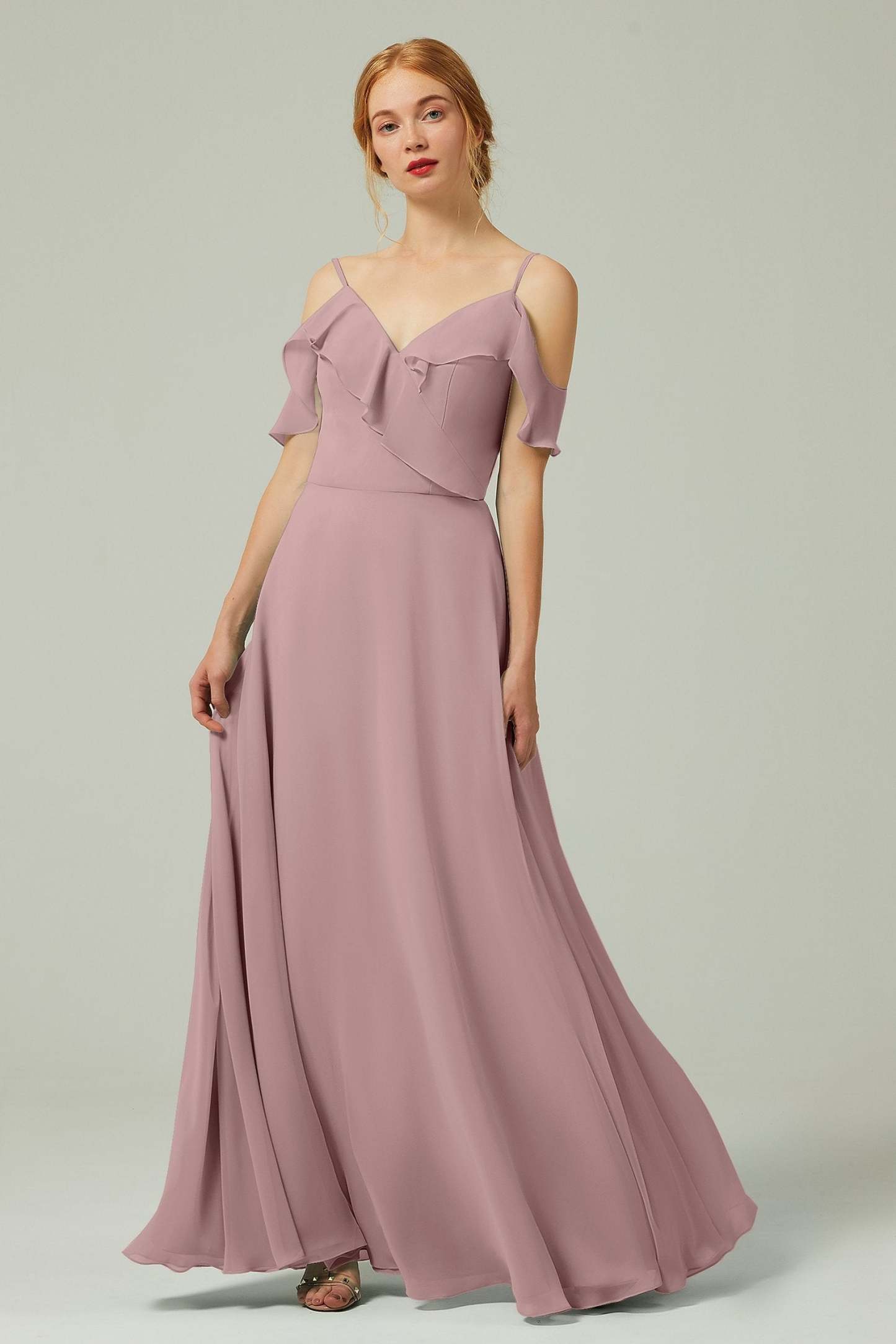 A-Line Floor Length Chiffon Bridesmaid Dress CB0326