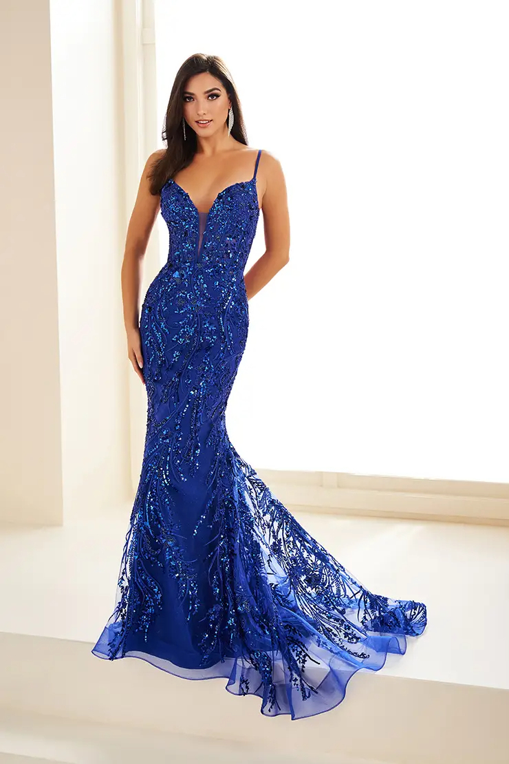 Mermaid Sweetheart Shimmering Glitter Tulle Sequin Prom Dress #EW35039