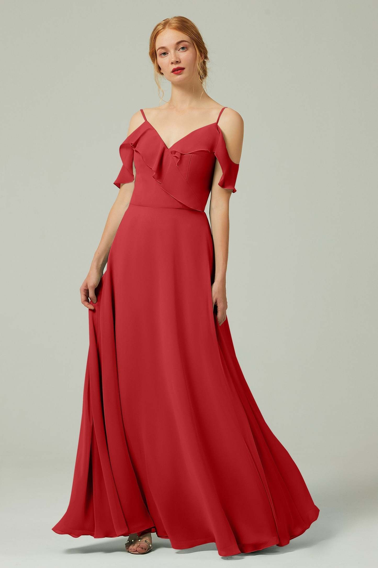 A-Line Floor Length Chiffon Bridesmaid Dress CB0326