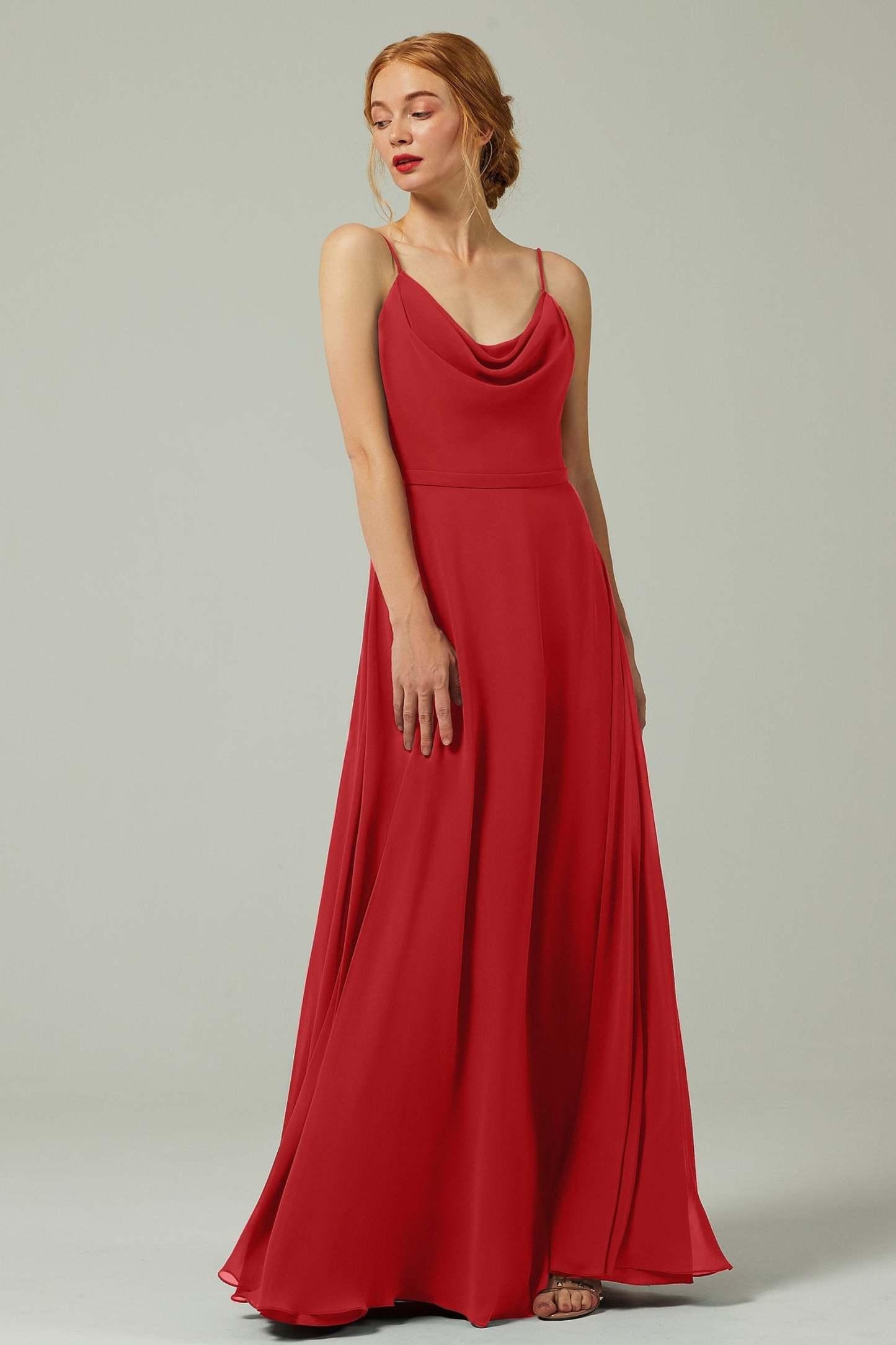 Sheath-Column Floor Length Chiffon Bridesmaid Dress Formal Dresses CB0