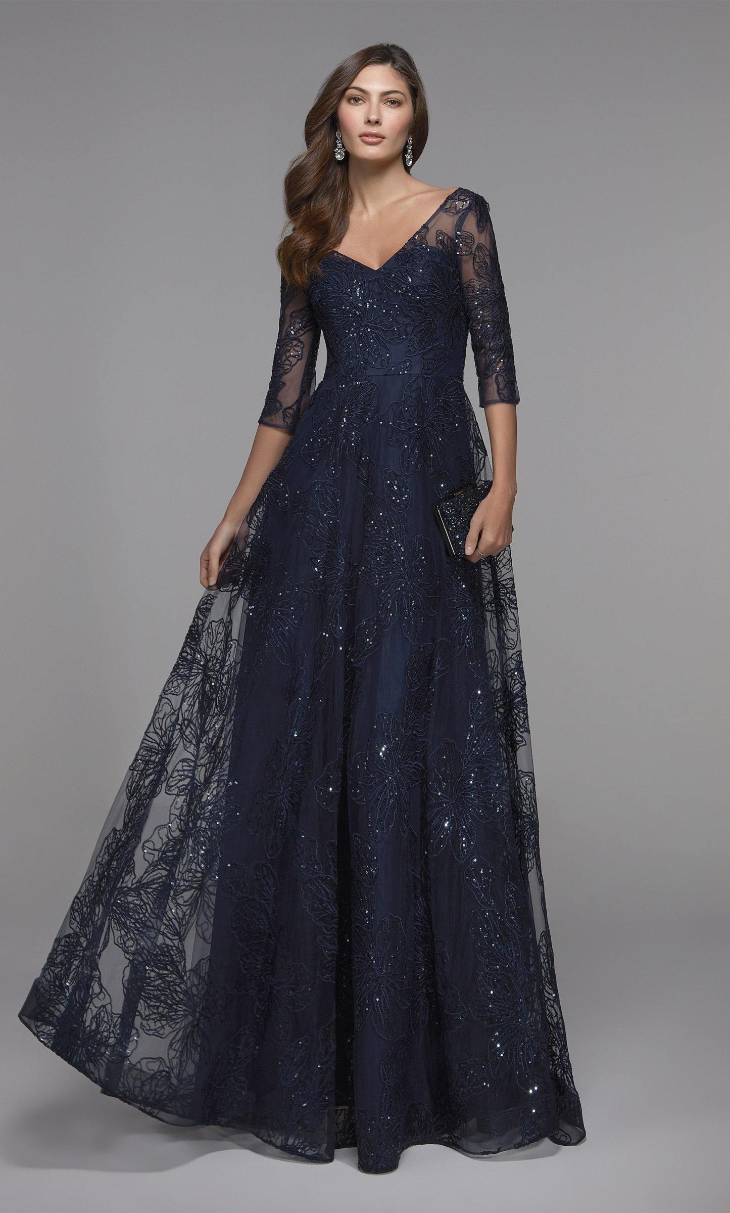 A-lin Lace Illusion Neckline Evening Gown #27494