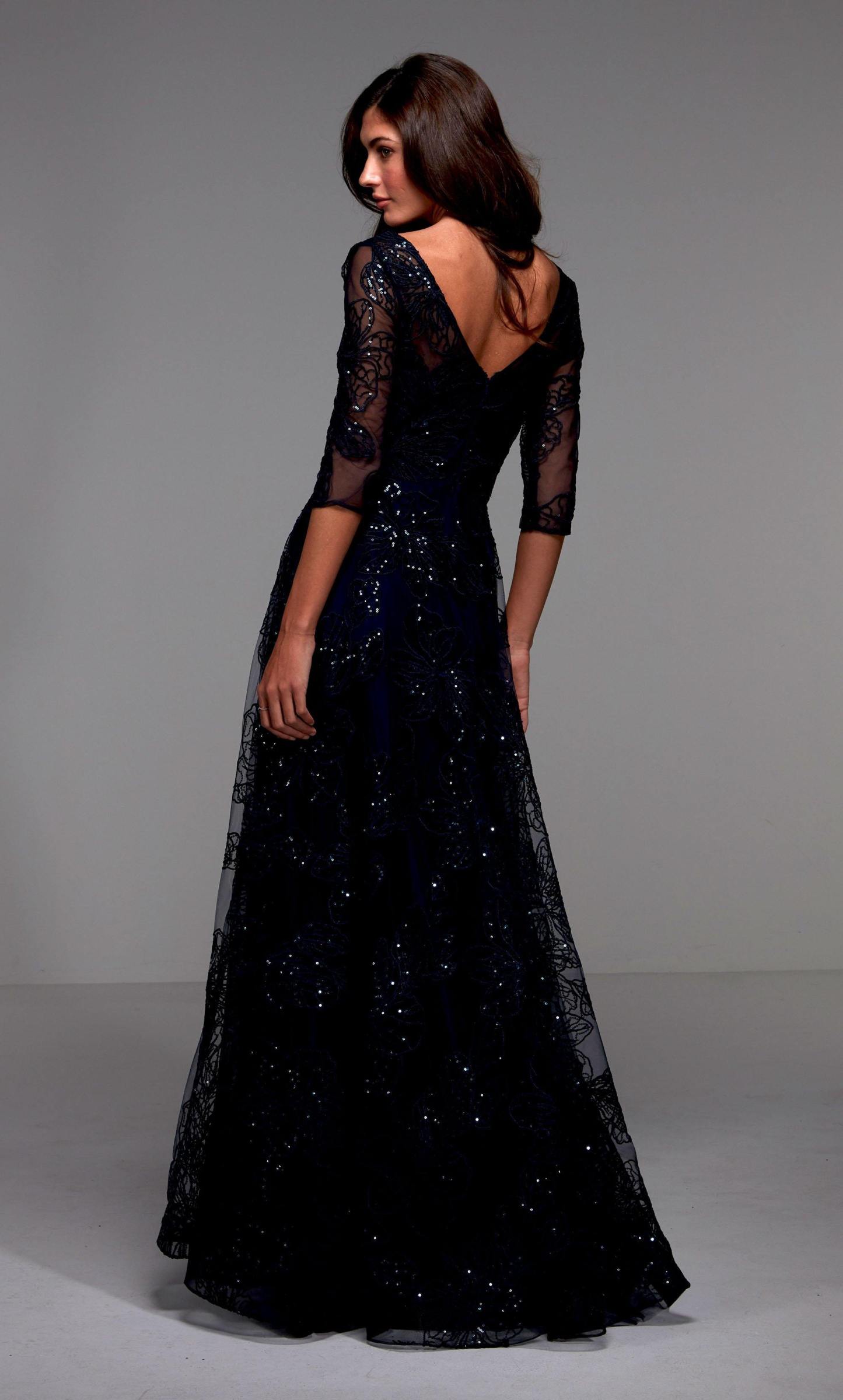 A-lin Lace Illusion Neckline Evening Gown #27494