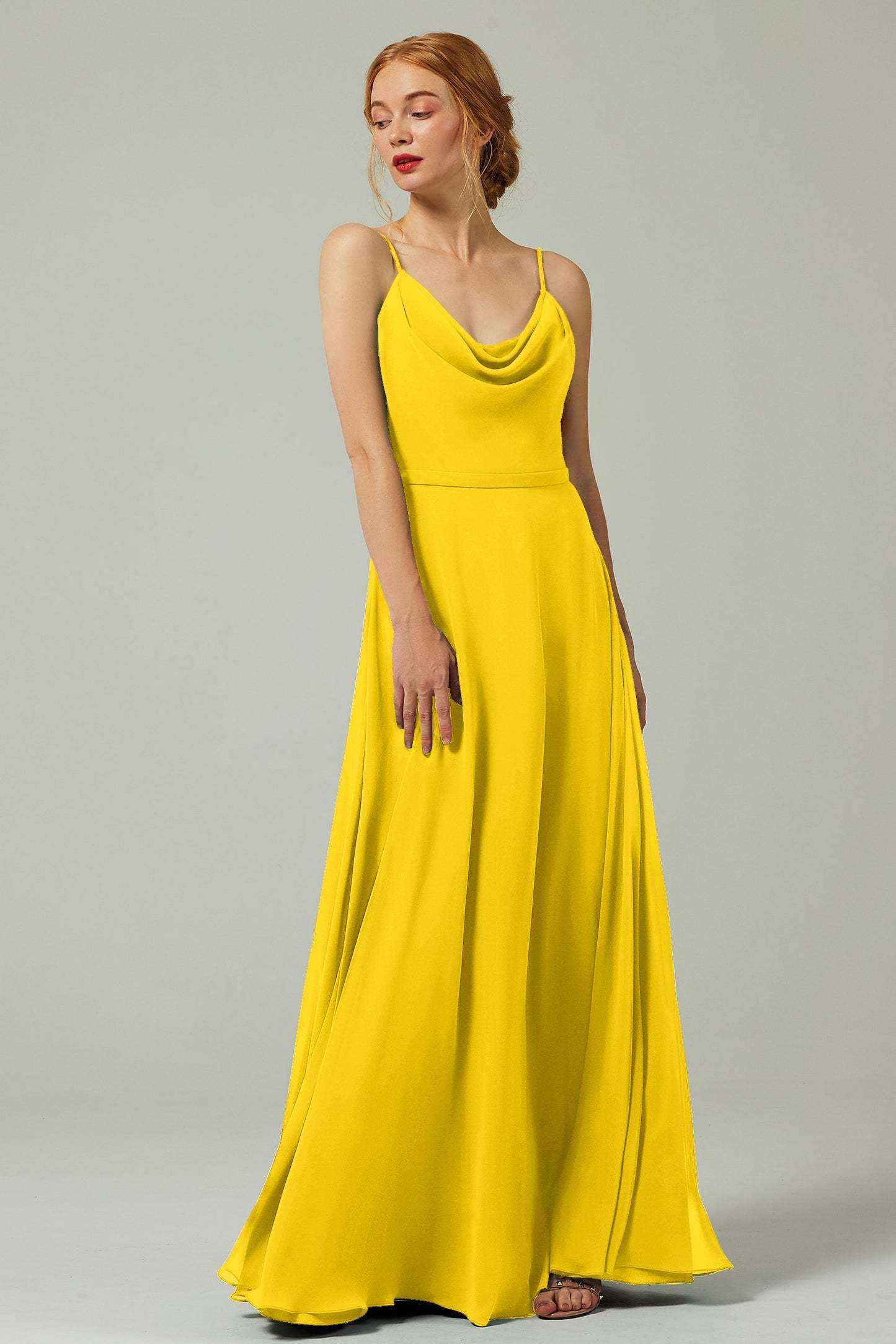 A-Line Floor Length Chiffon Bridesmaid Dress CB0322