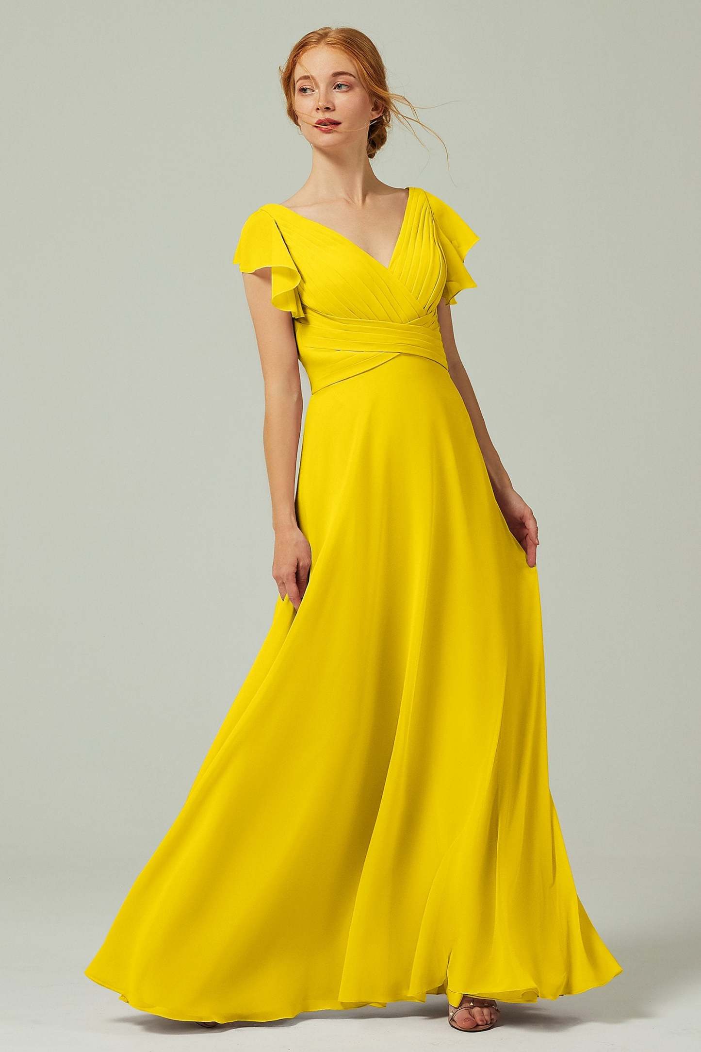 A-Line Floor Length Chiffon Bridesmaid Dress CB0302