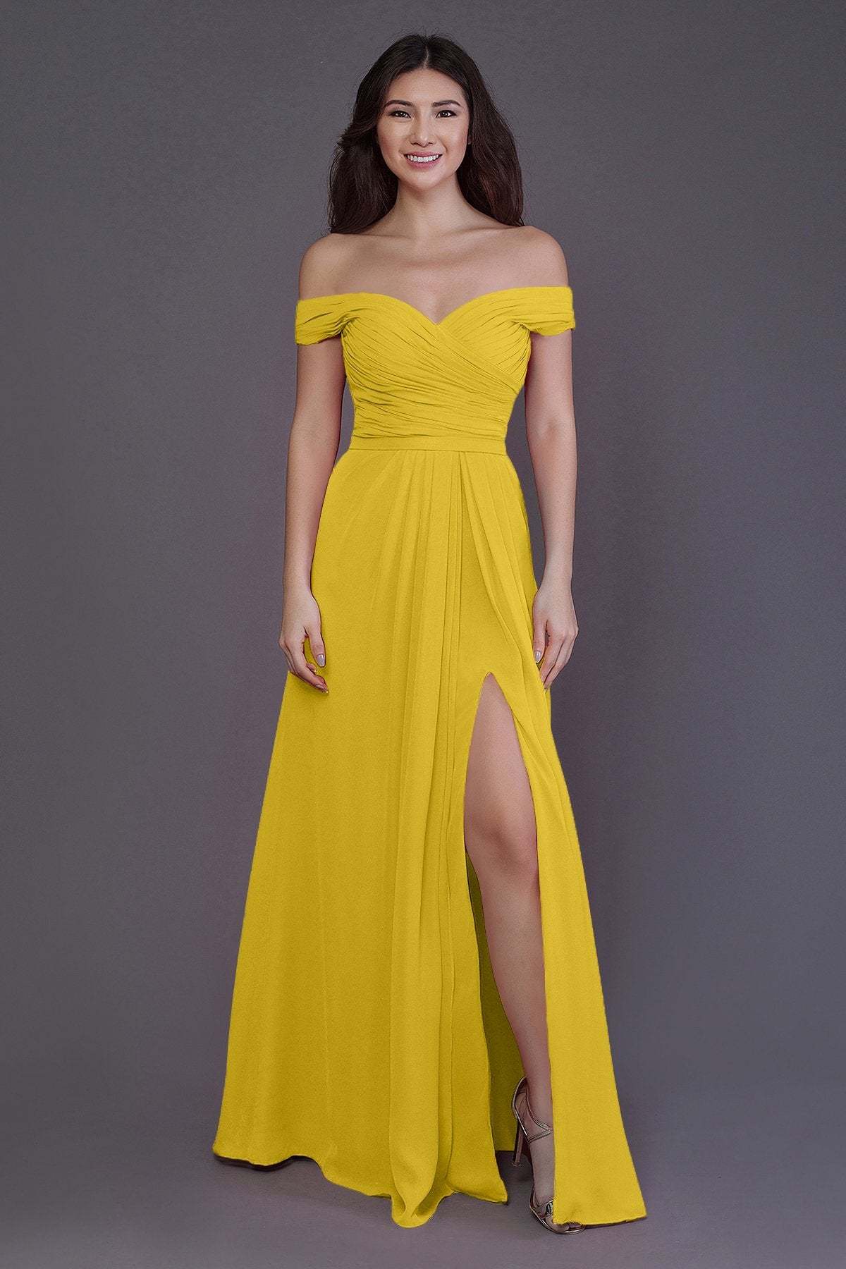 Sheath-Column Floor Length Chiffon Bridesmaid Dress PR3536