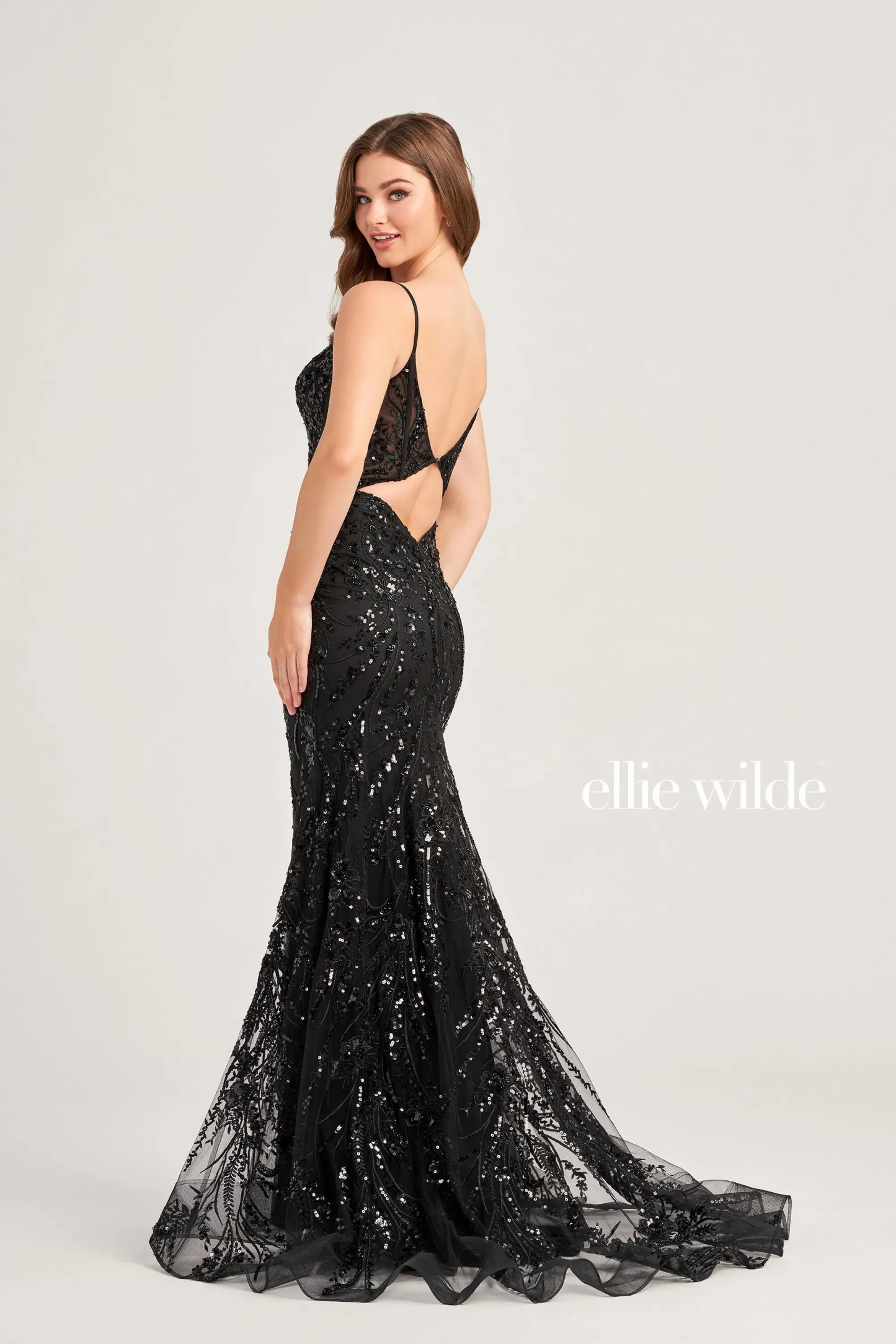 Mermaid Sweetheart Shimmering Glitter Tulle Sequin Prom Dress #EW35039
