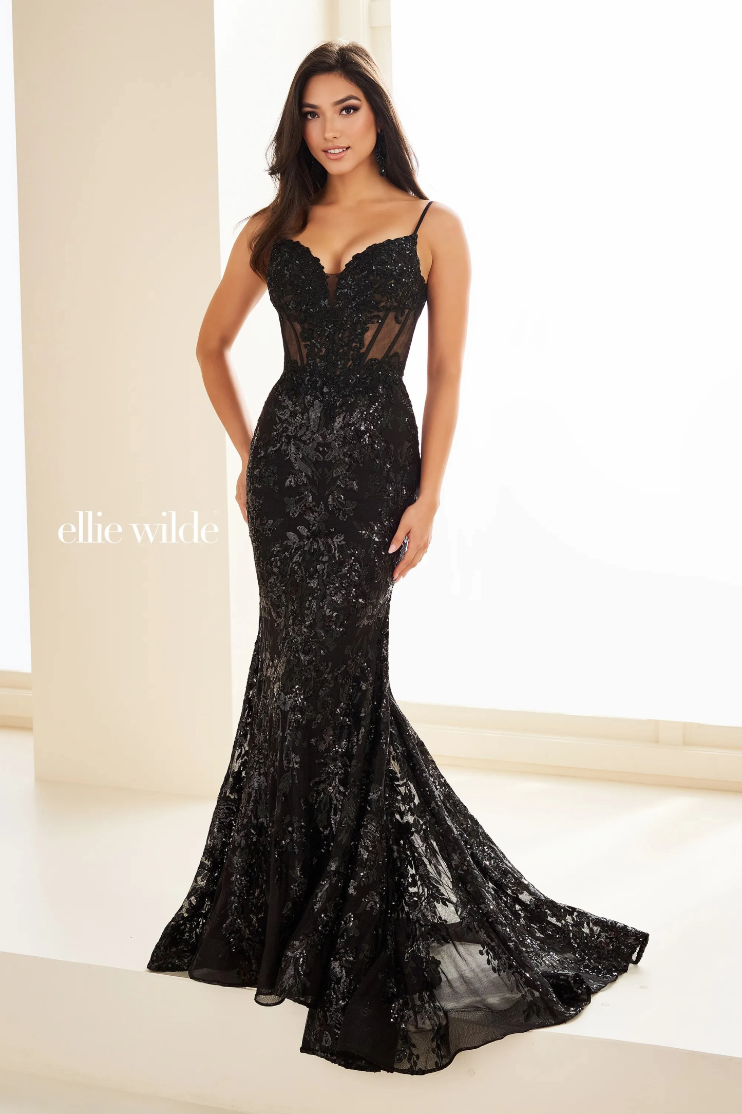 Mermaid Sweetheart Corset Bodice Dropped Lace Appliques Prom Dress