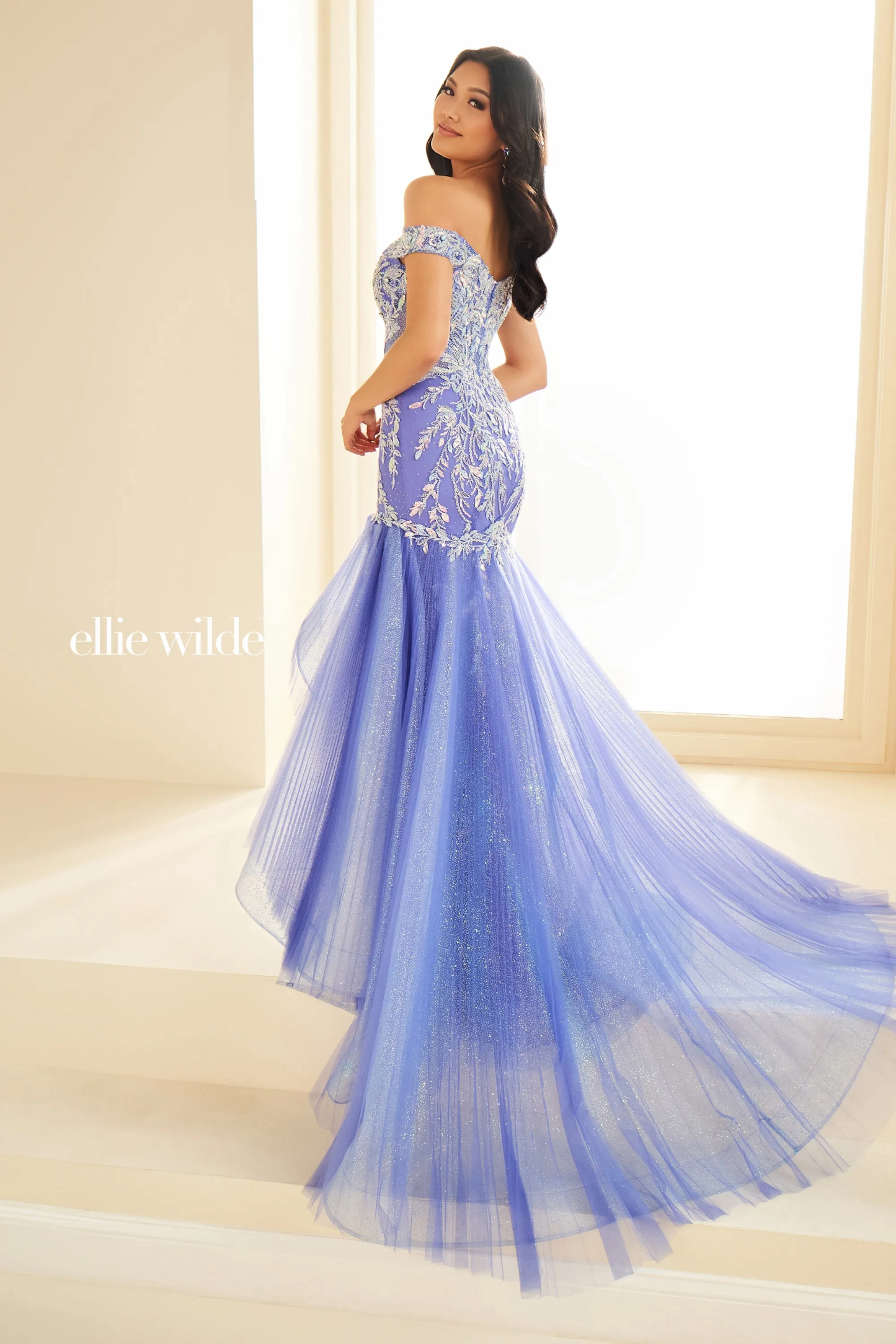 Mermaid Sweetheart Off The Shoulder Lace Appliques Slit Prom Dress #EW36036