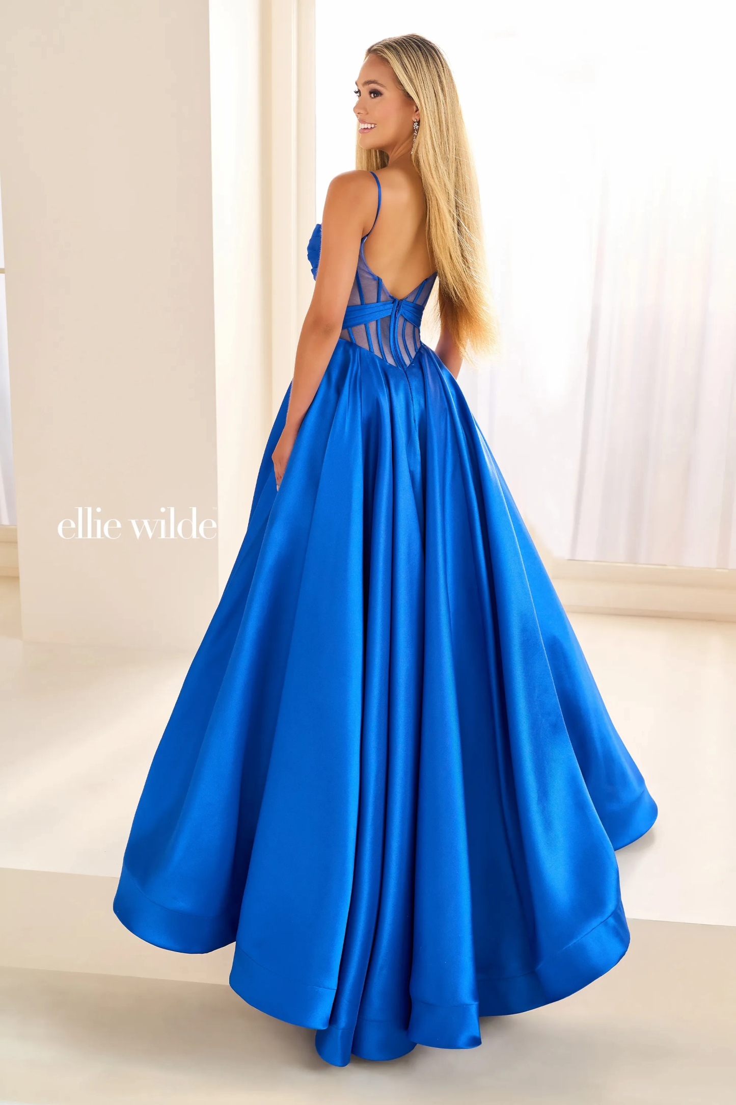 Ball Gown Spaghetti Straps Sweetheart Tulle Corset Bodice Prom Dress # Ellie Wilde EW36073
