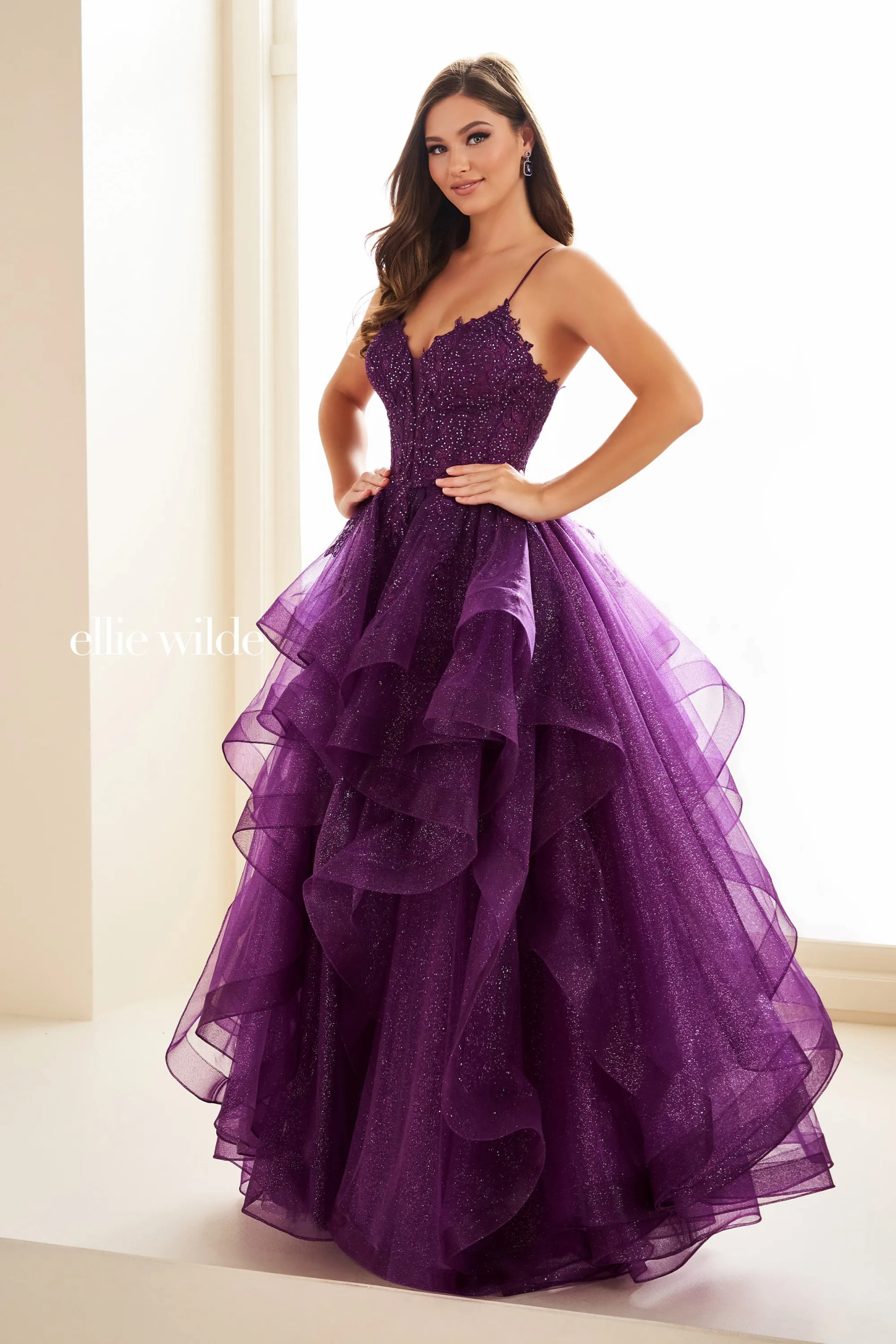Ball Gown Sweetheart Lace Appliques Lace-Up Back Prom Dress #Ellie Wilde 36203