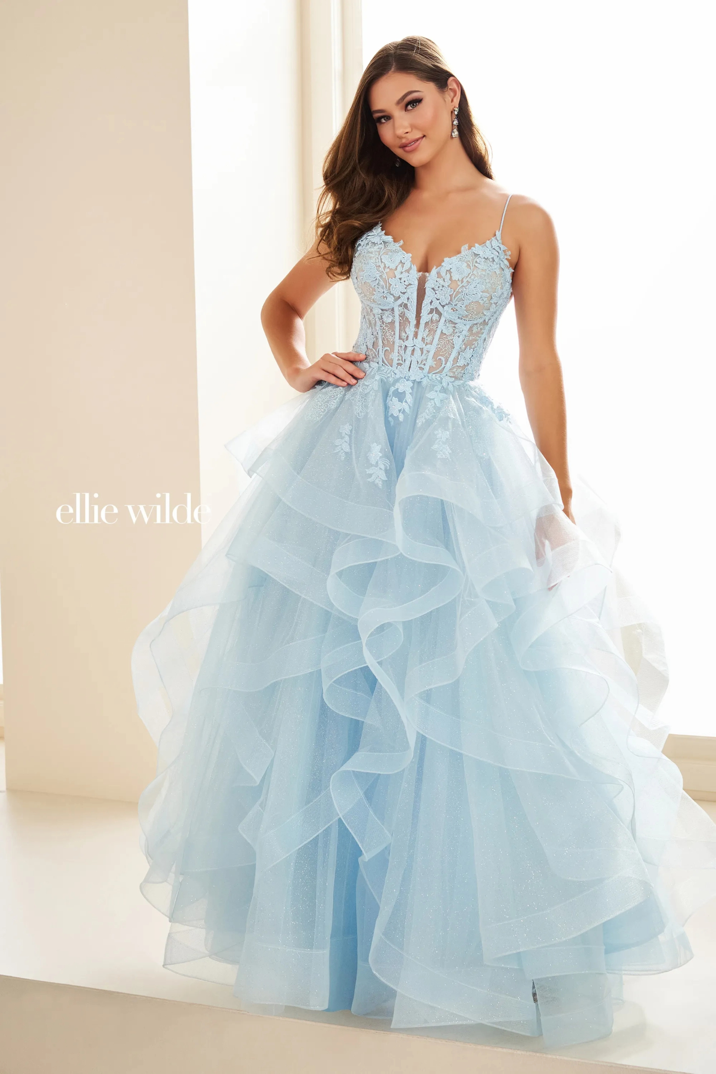 Ball Gown Sweetheart Lace Appliques Lace-Up Back Prom Dress #Ellie Wilde 36203