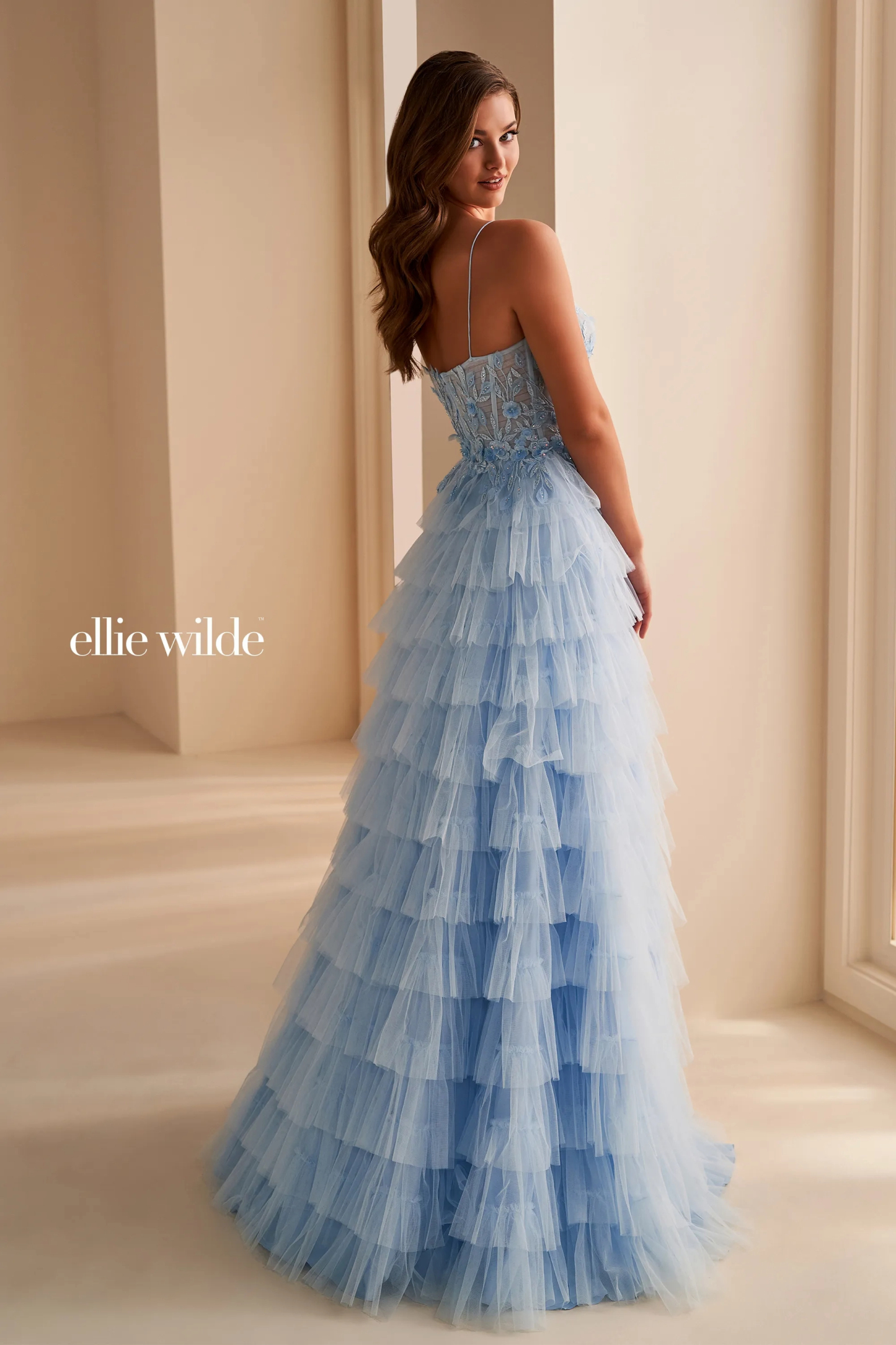 A-Line Sweetheart Beading 3D Flowers Tulle Sleeveless Slit Prom Dress #Ellie Wilde 36223