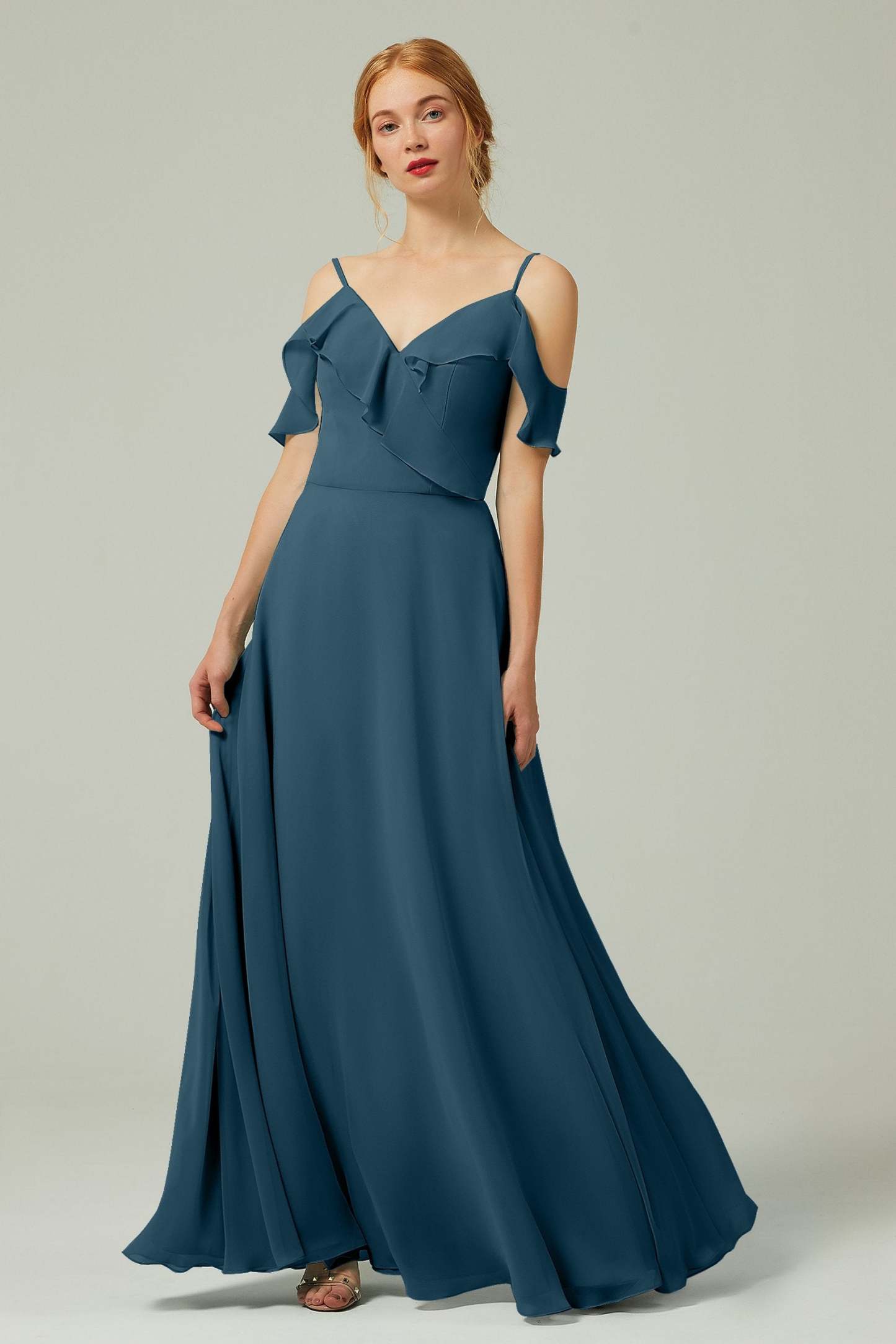 A-Line Floor Length Chiffon Bridesmaid Dress CB0326