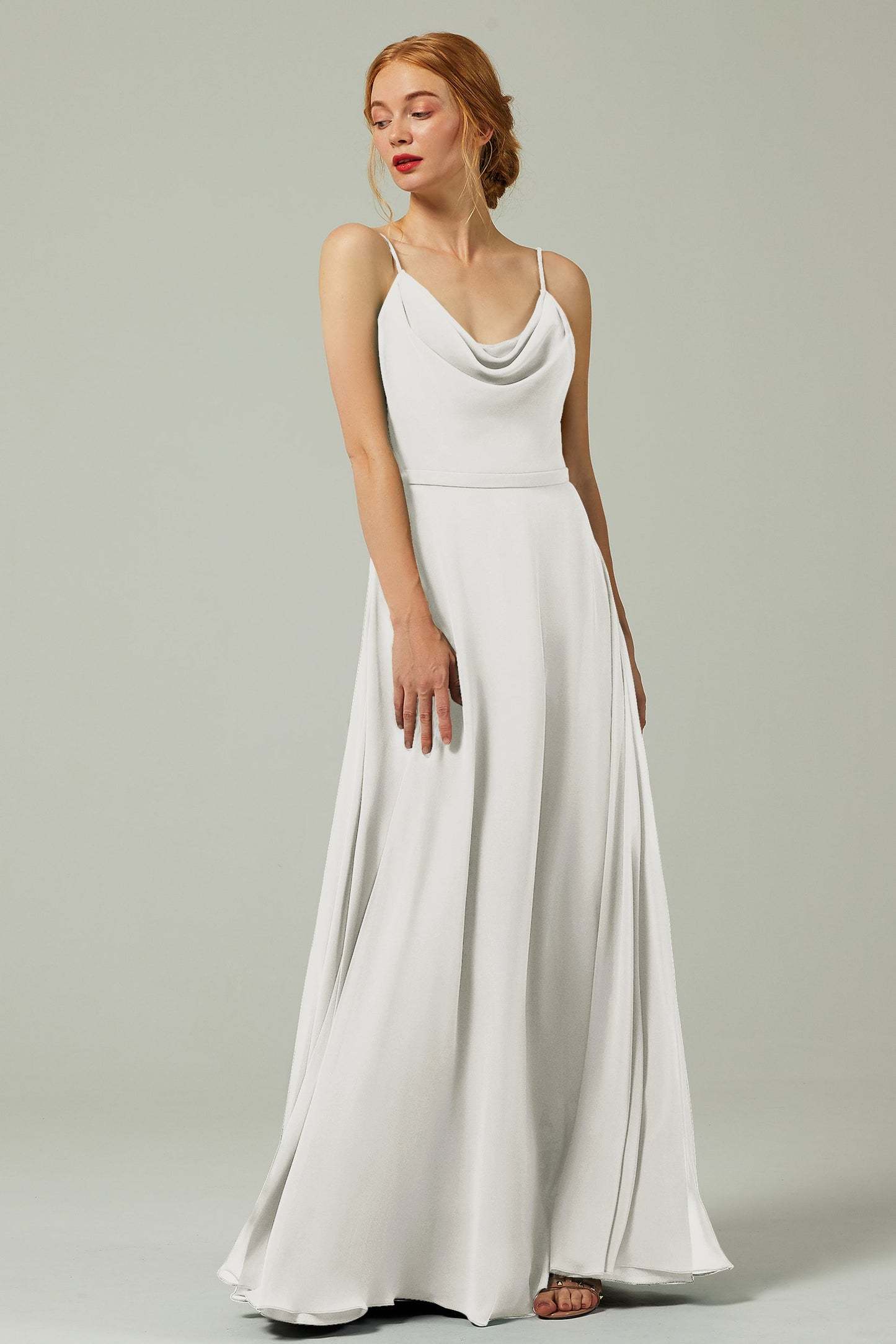 A-Line Floor Length Chiffon Bridesmaid Dress CB0322