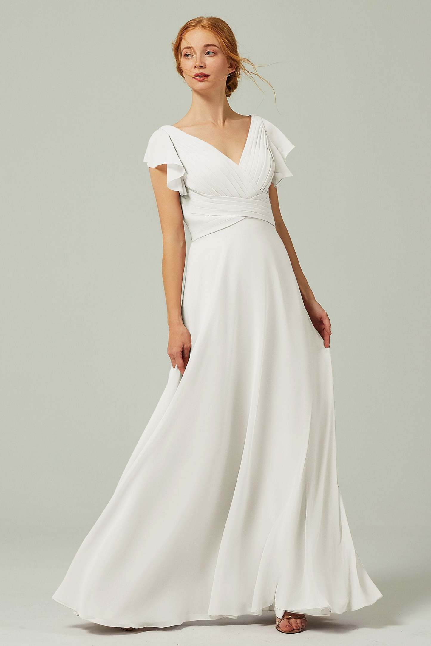 A-Line Floor Length Chiffon Bridesmaid Dress CB0302