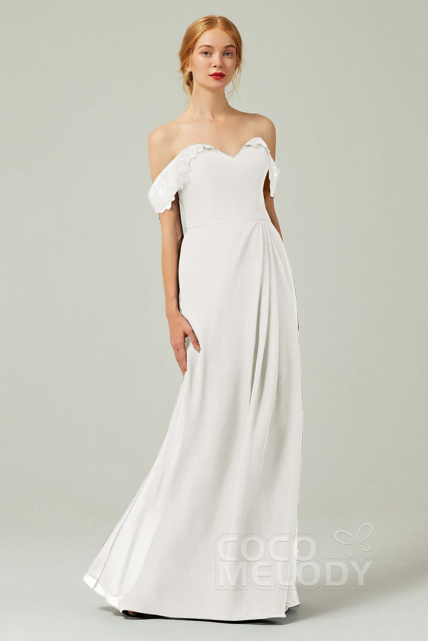 Sheath-Column Floor Length Chiffon Bridesmaid Dress Formal Dresses CB0338
