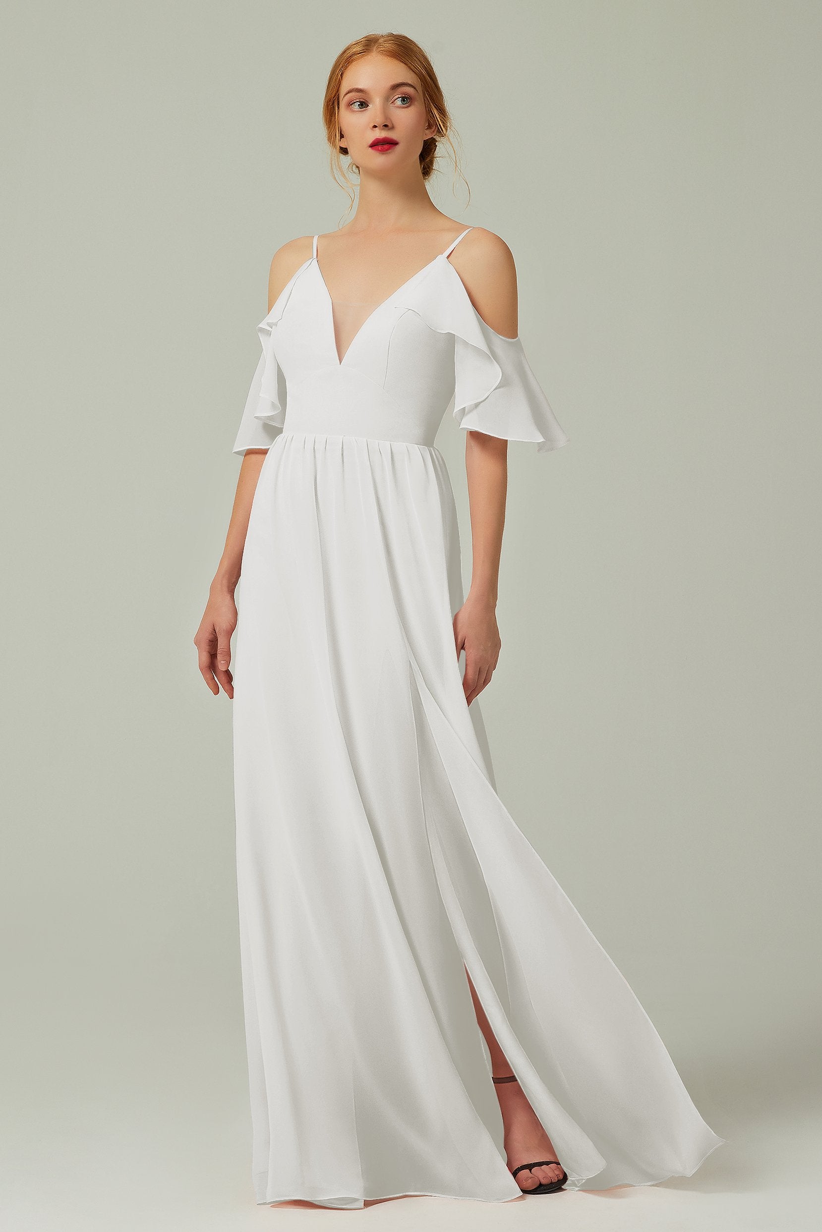 A-Line Floor Length Chiffon Bridesmaid Dress CB0236