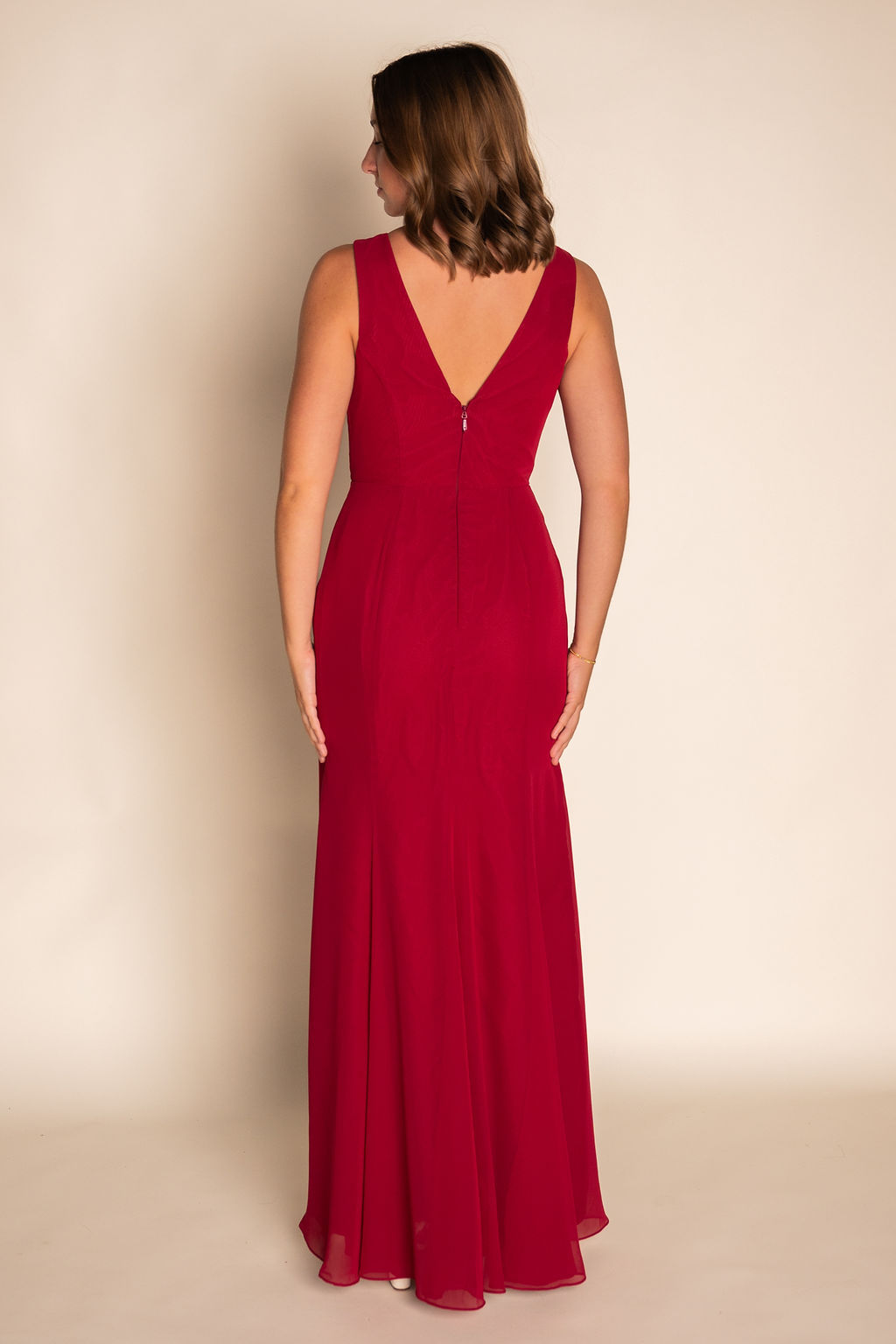 Flowy Pleated Chiffon Dress RJBM086