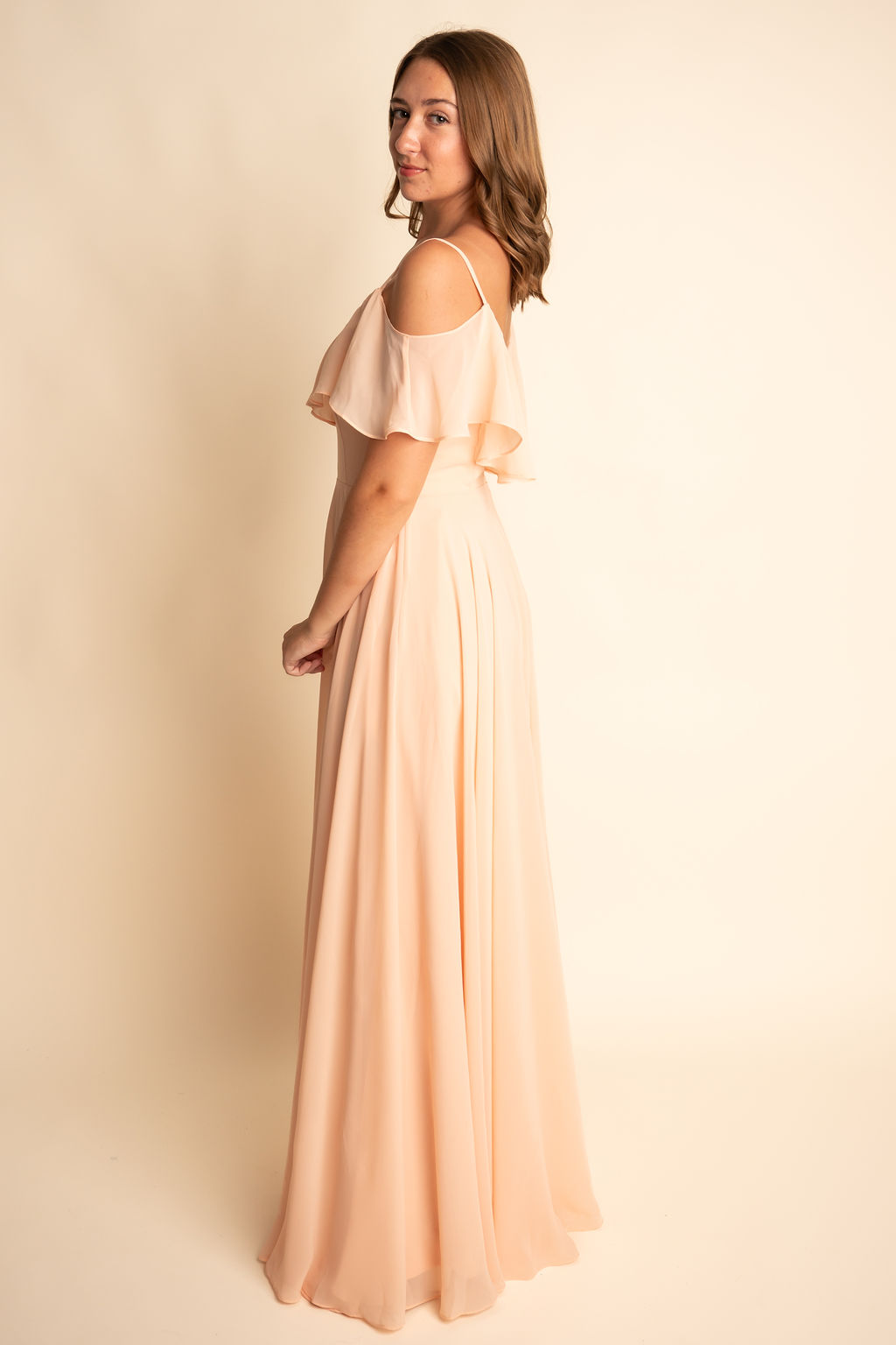 Modern A-Line Spaghetti Straps Butterfly Sleeve Bridesmaid Dress #RJBM048