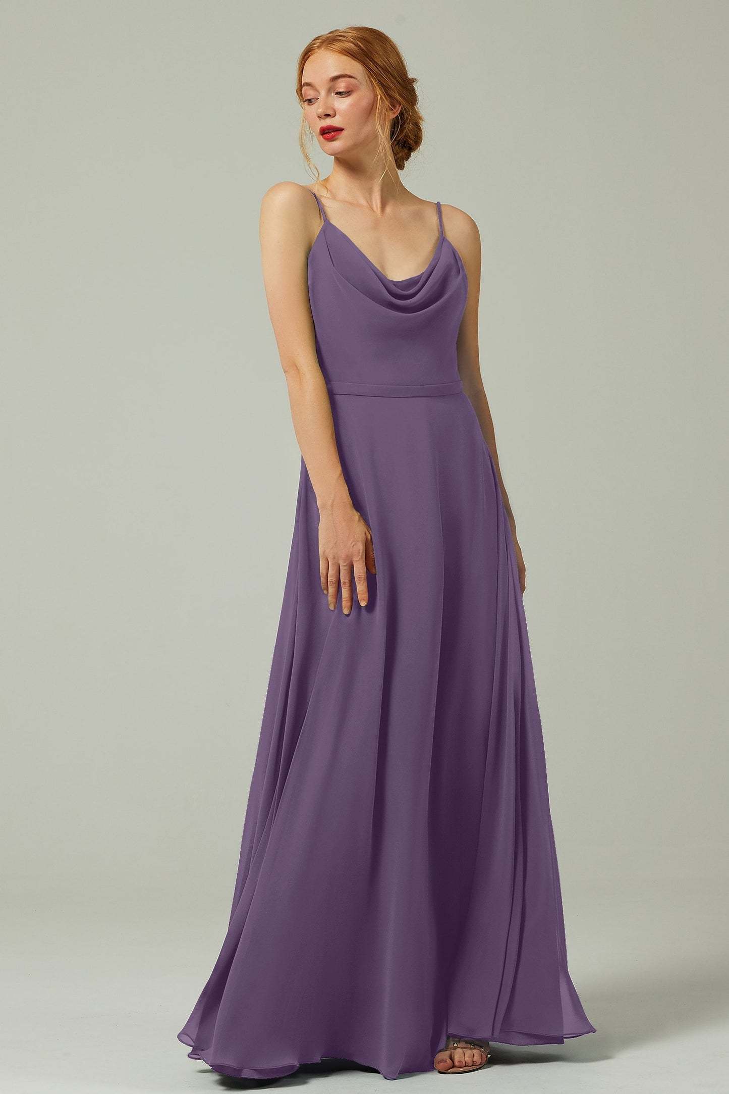 A-Line Floor Length Chiffon Bridesmaid Dress CB0322