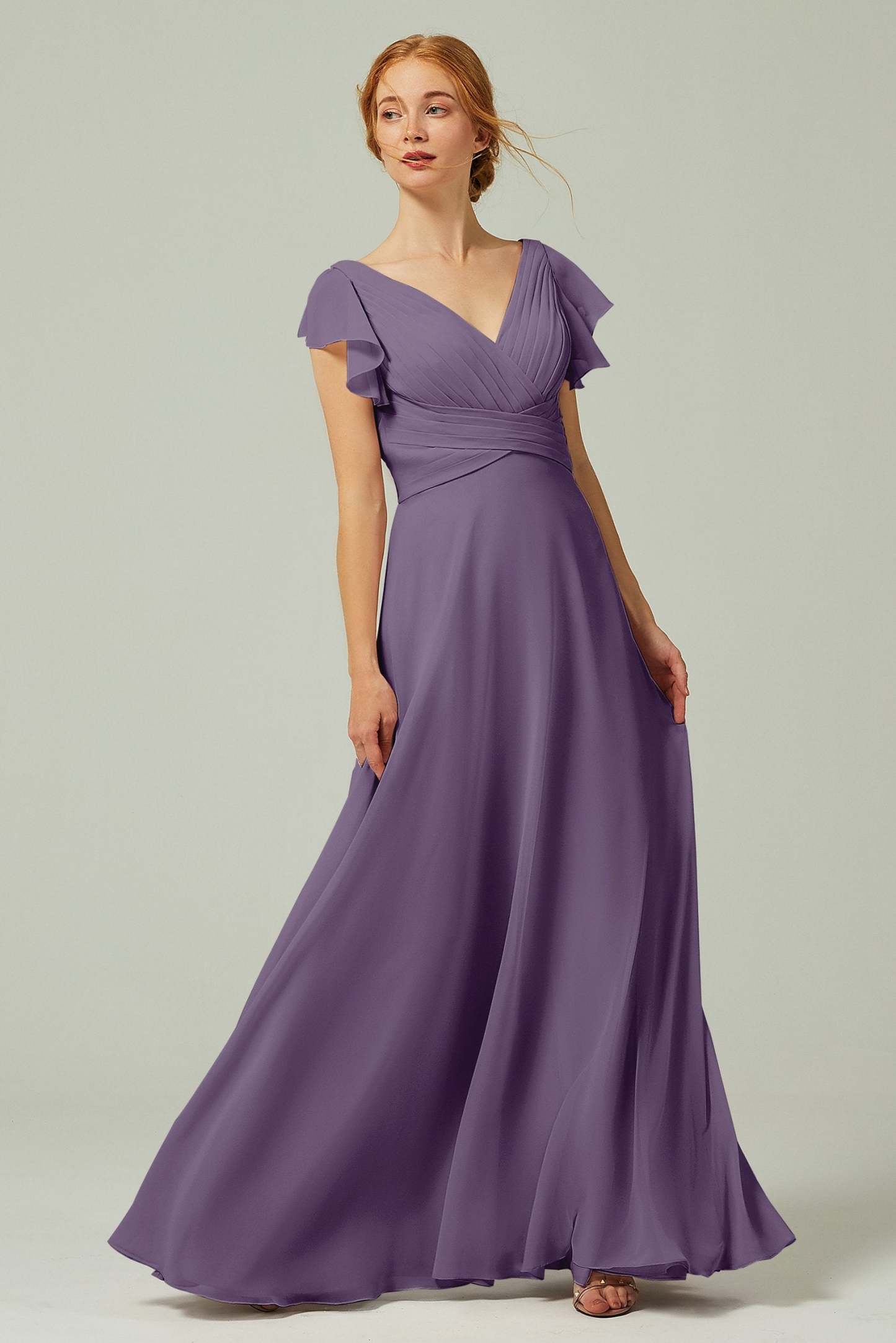 A-Line Floor Length Chiffon Bridesmaid Dress CB0302