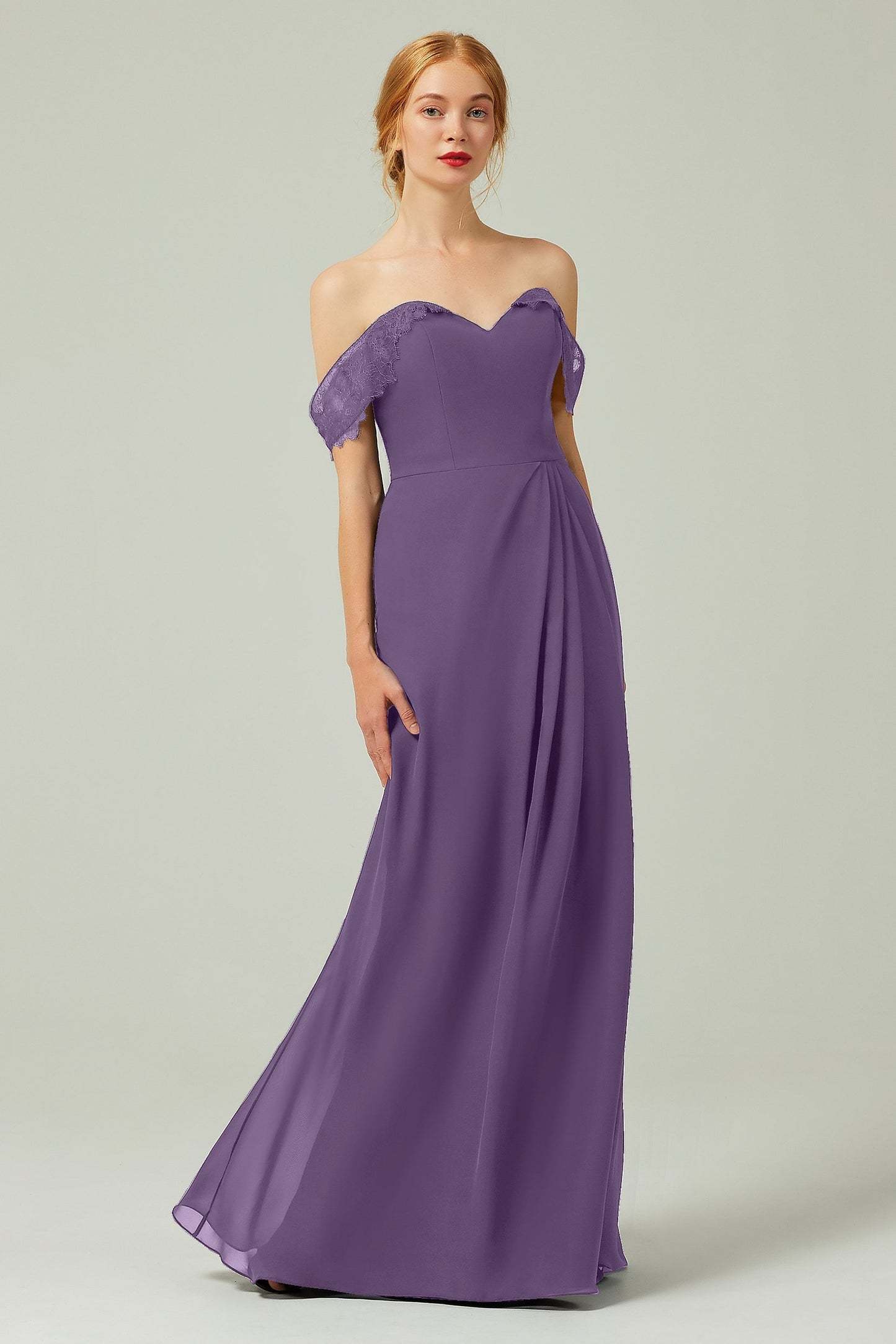 Sheath-Column Floor Length Chiffon Bridesmaid Dress Formal Dresses CB0338