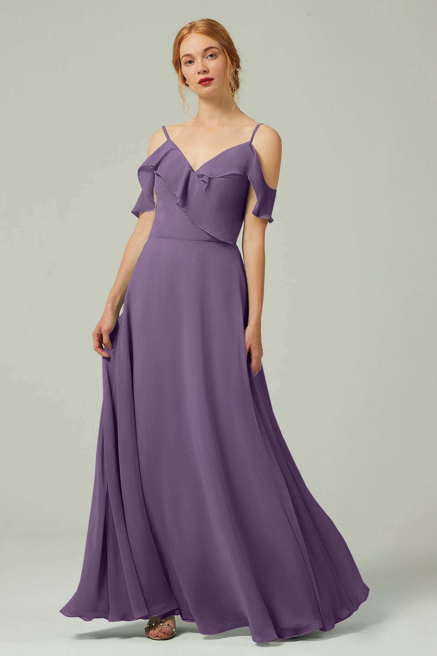 A-Line Floor Length Chiffon Bridesmaid Dress CB0326