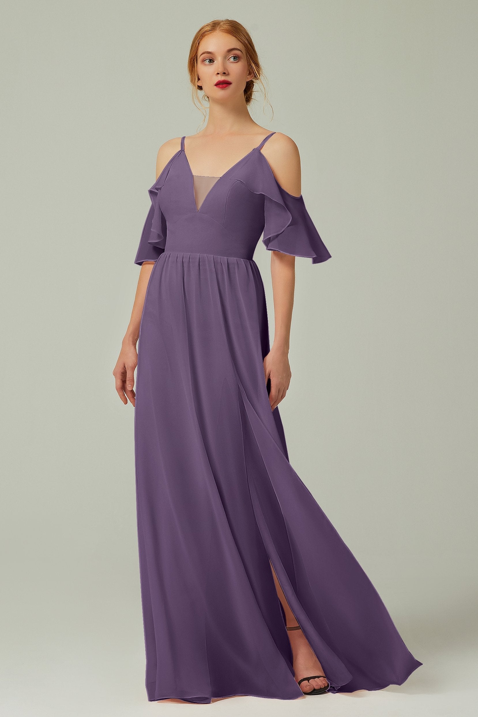 A-Line Floor Length Chiffon Bridesmaid Dress CB0236