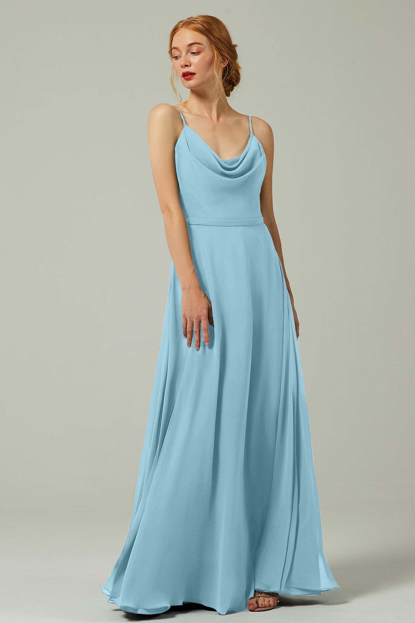 A-Line Floor Length Chiffon Bridesmaid Dress CB0322
